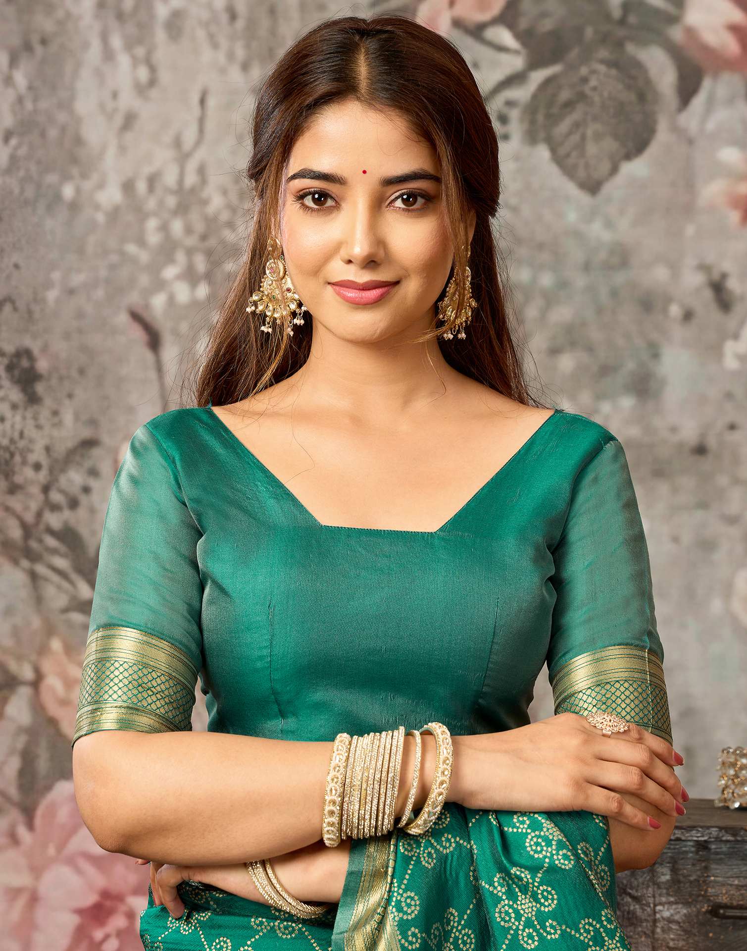 Rama Green Silk Woven Banarasi Saree