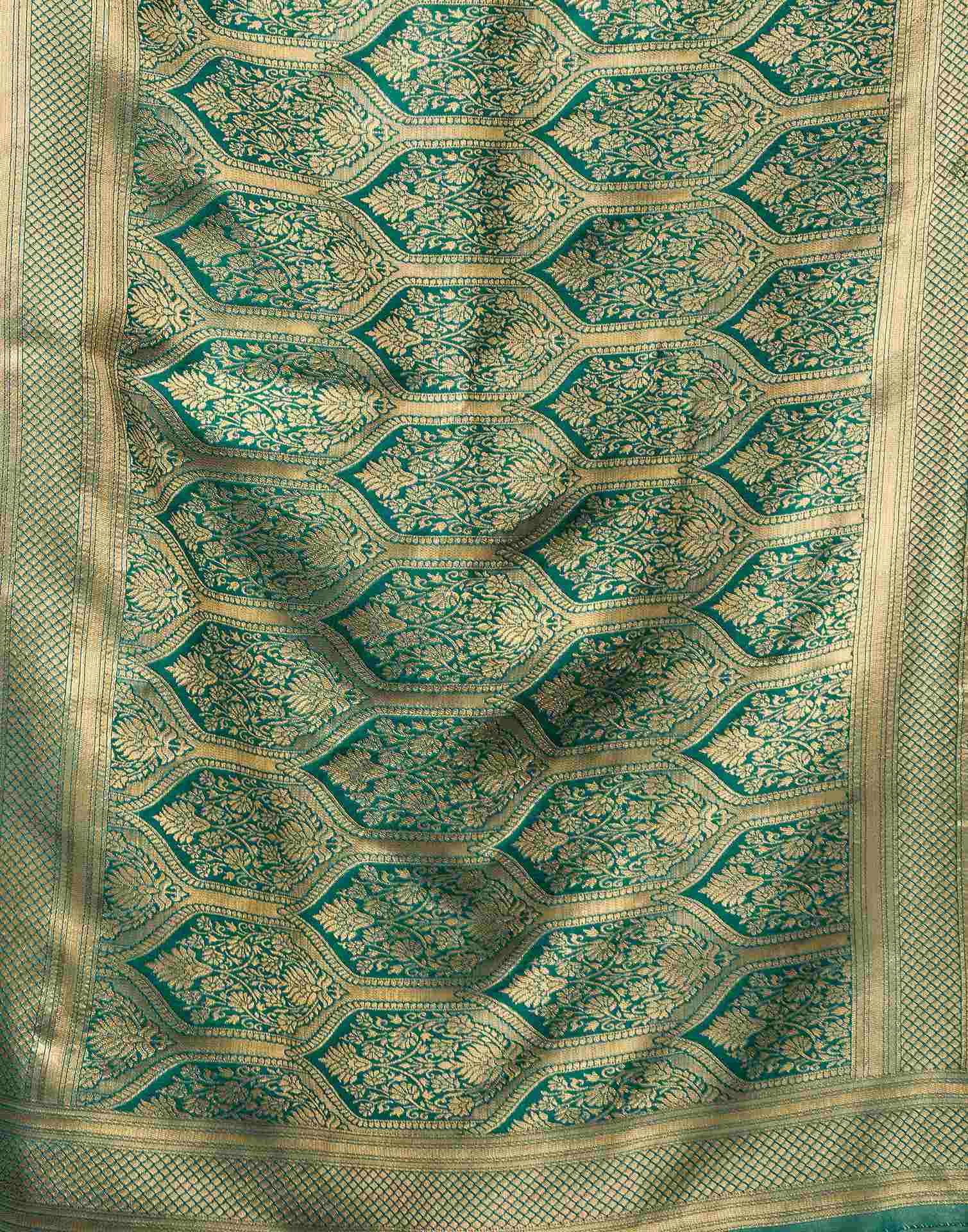 Rama Green Silk Woven Banarasi Saree