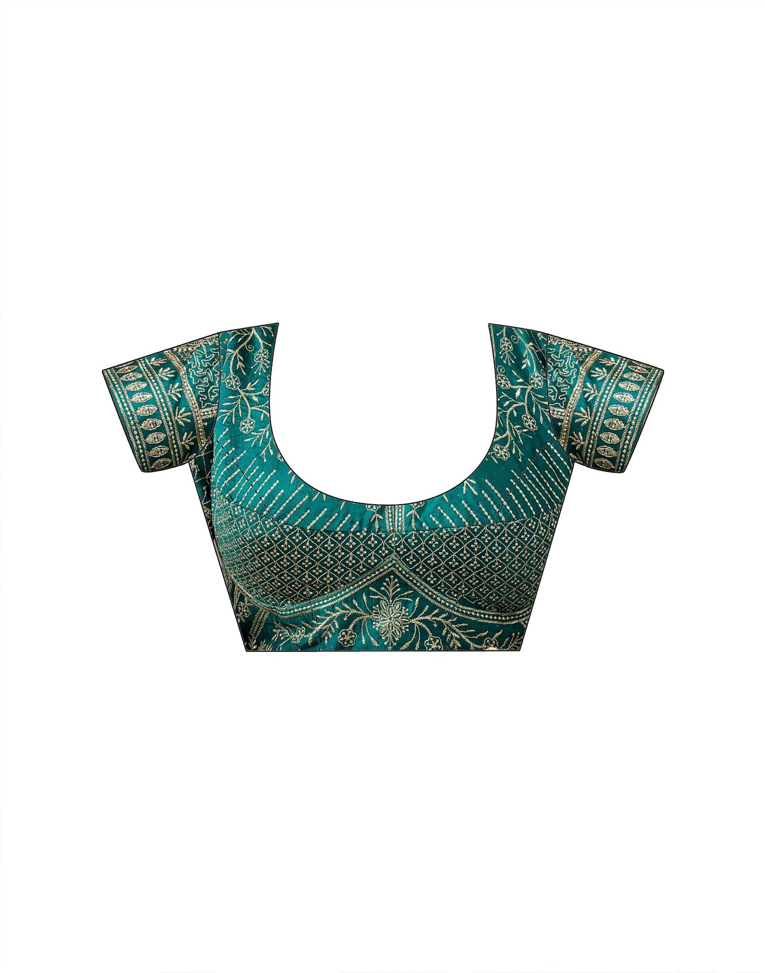 Teal Green Silk Woven Banarasi Saree