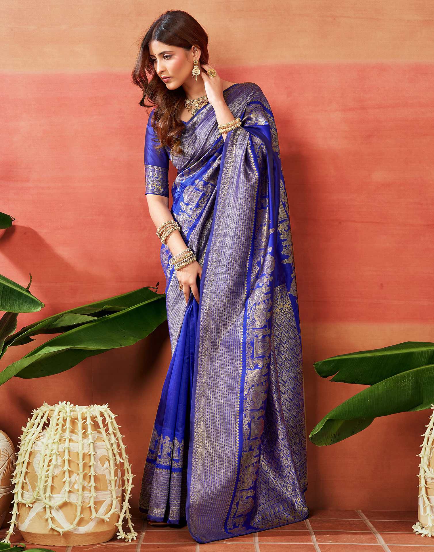 Blue Silk Woven Kanjivaram Saree