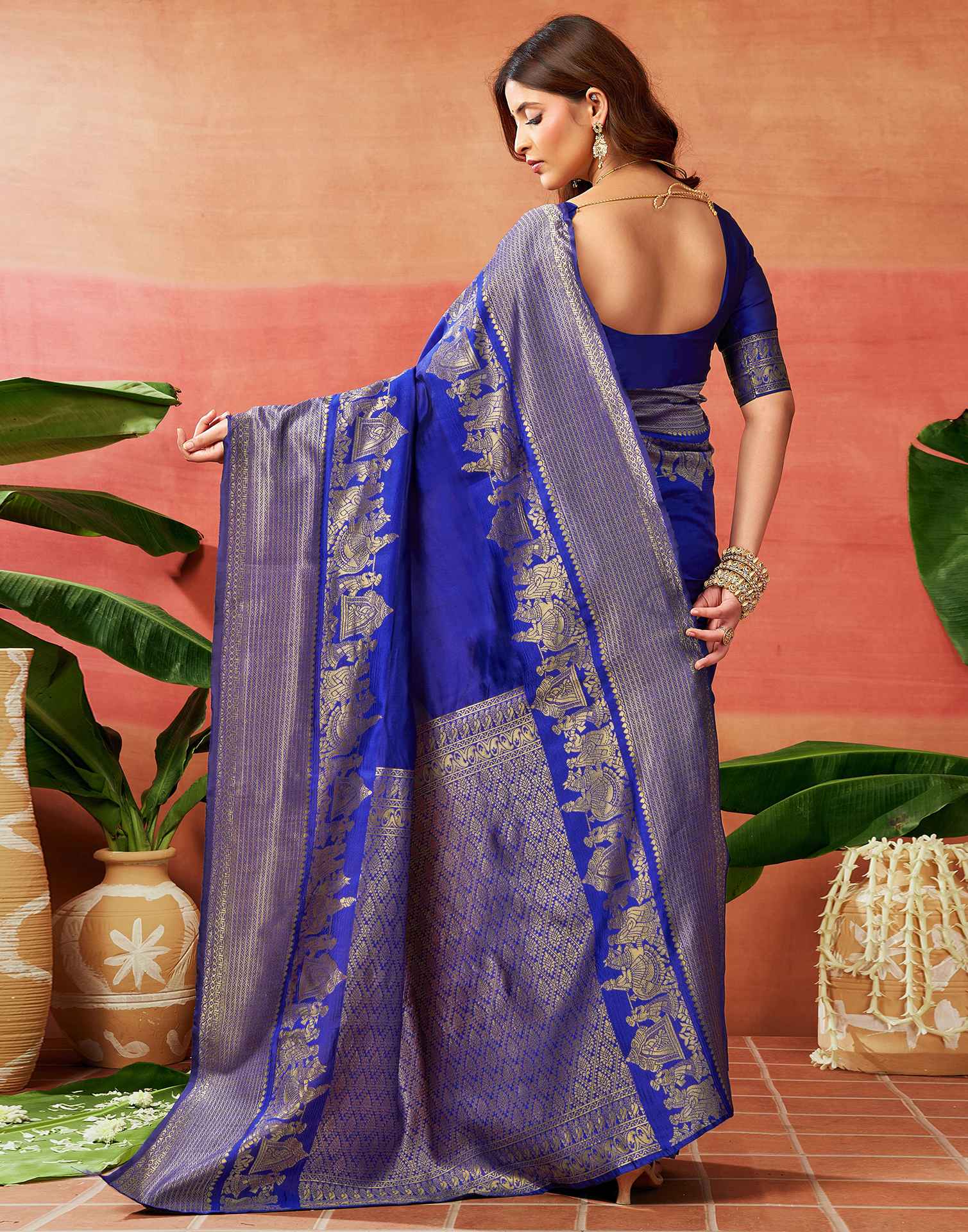 Blue Silk Woven Kanjivaram Saree