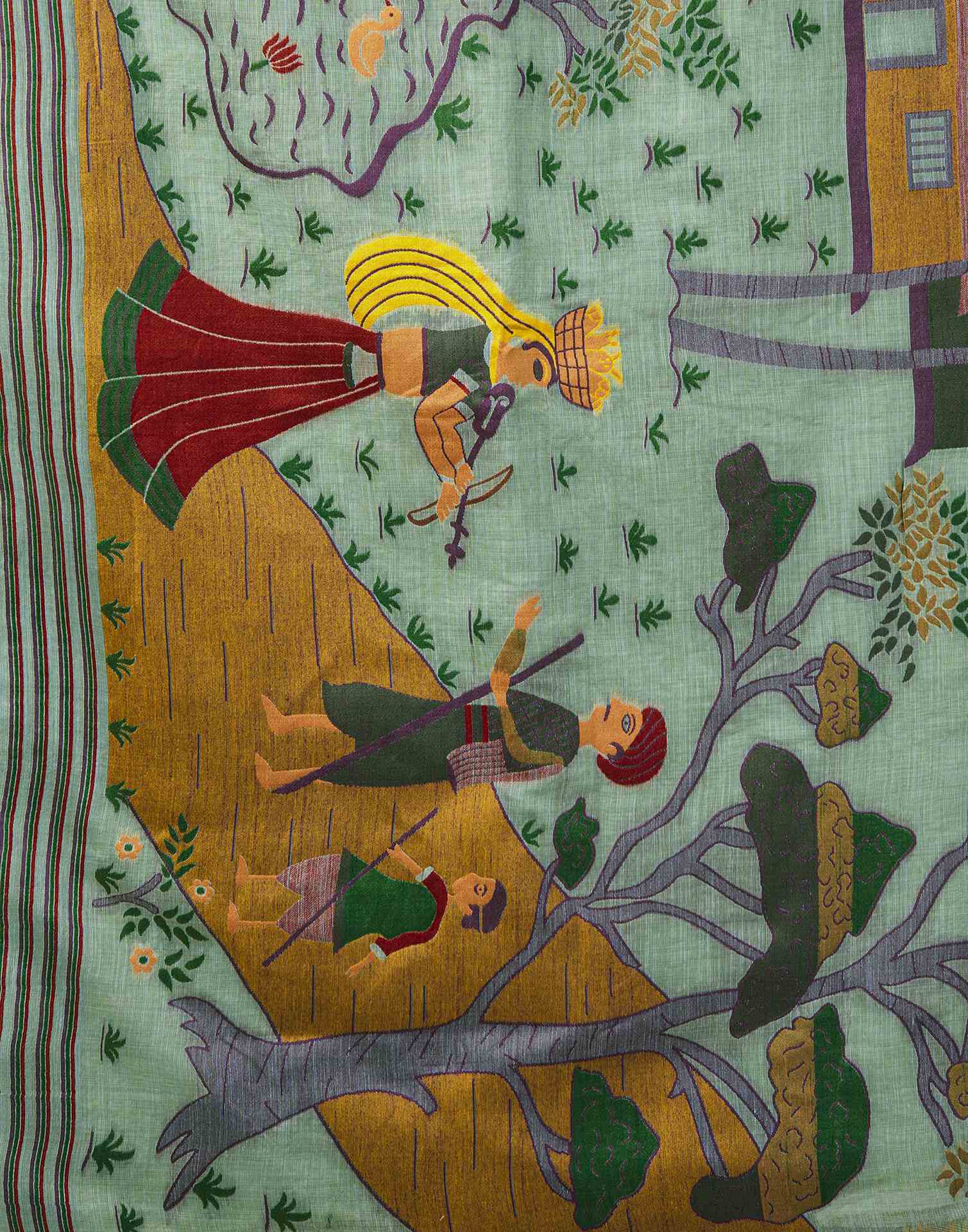 Dusty Mint Blue Chanderi Woven Saree