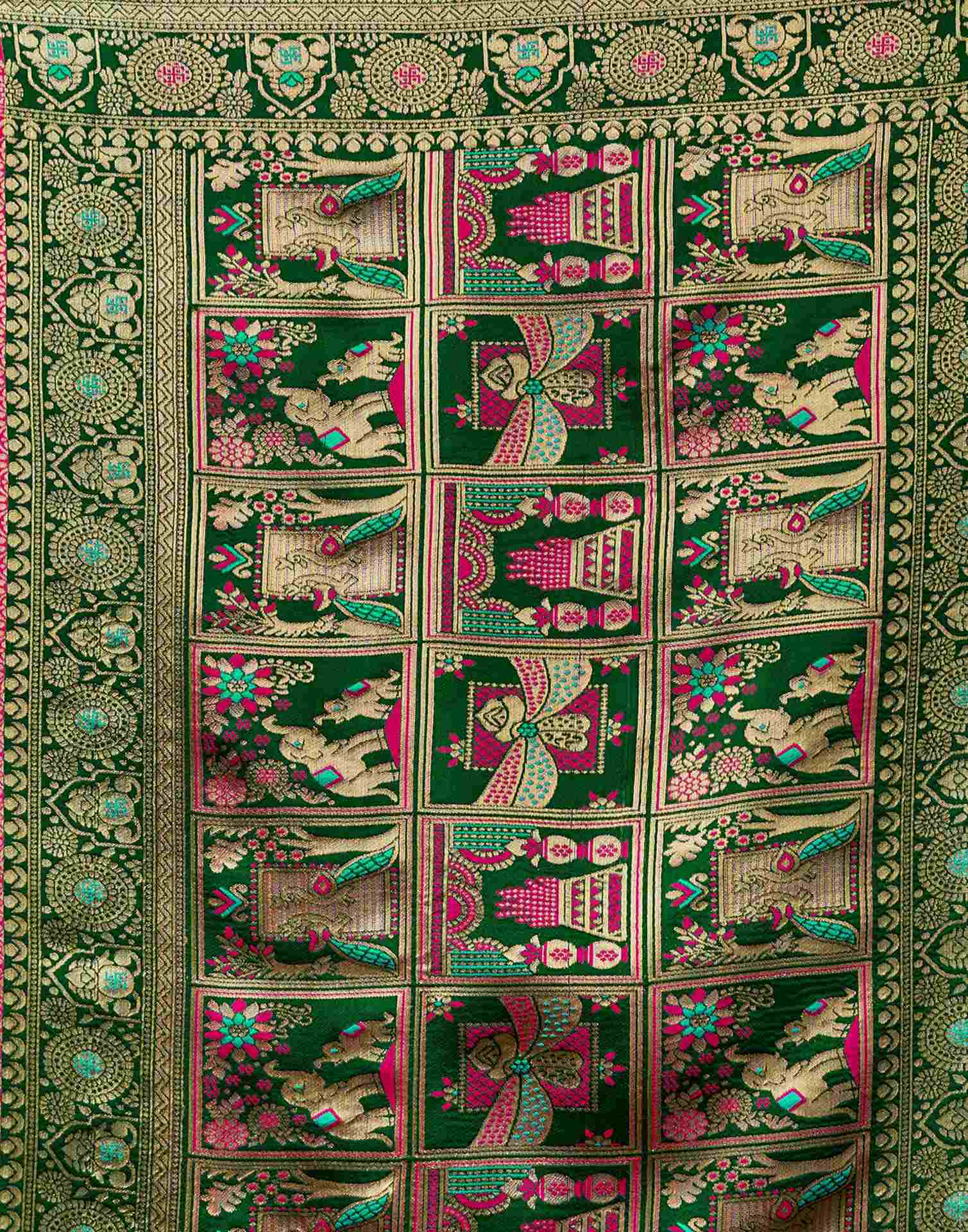 Rani Pink Silk Woven Patola Saree