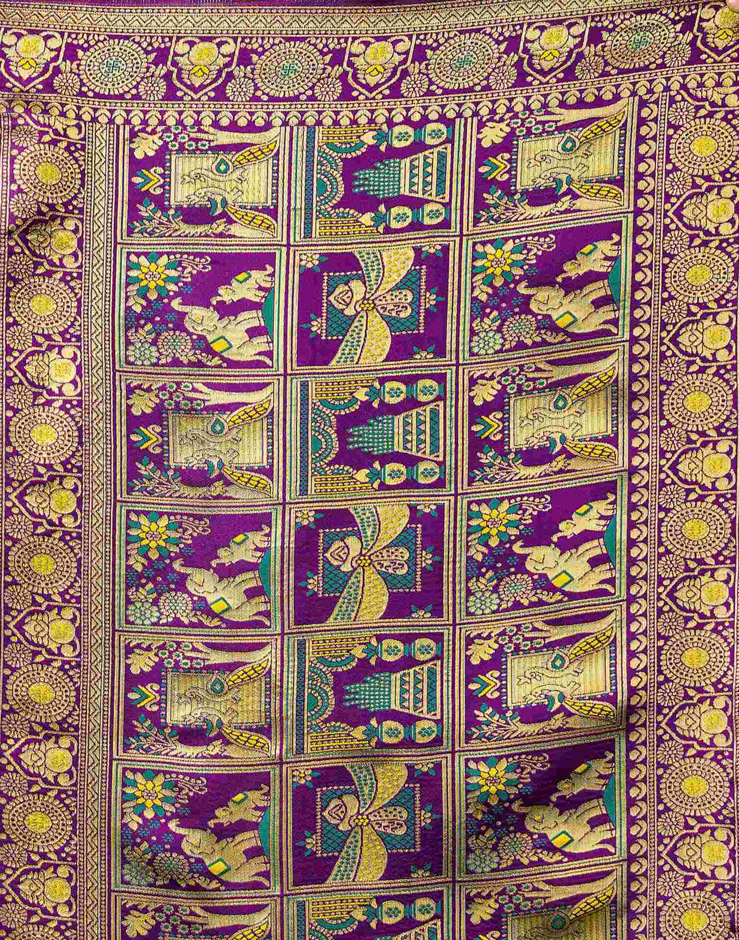 Teal Green Silk Woven Patola Saree