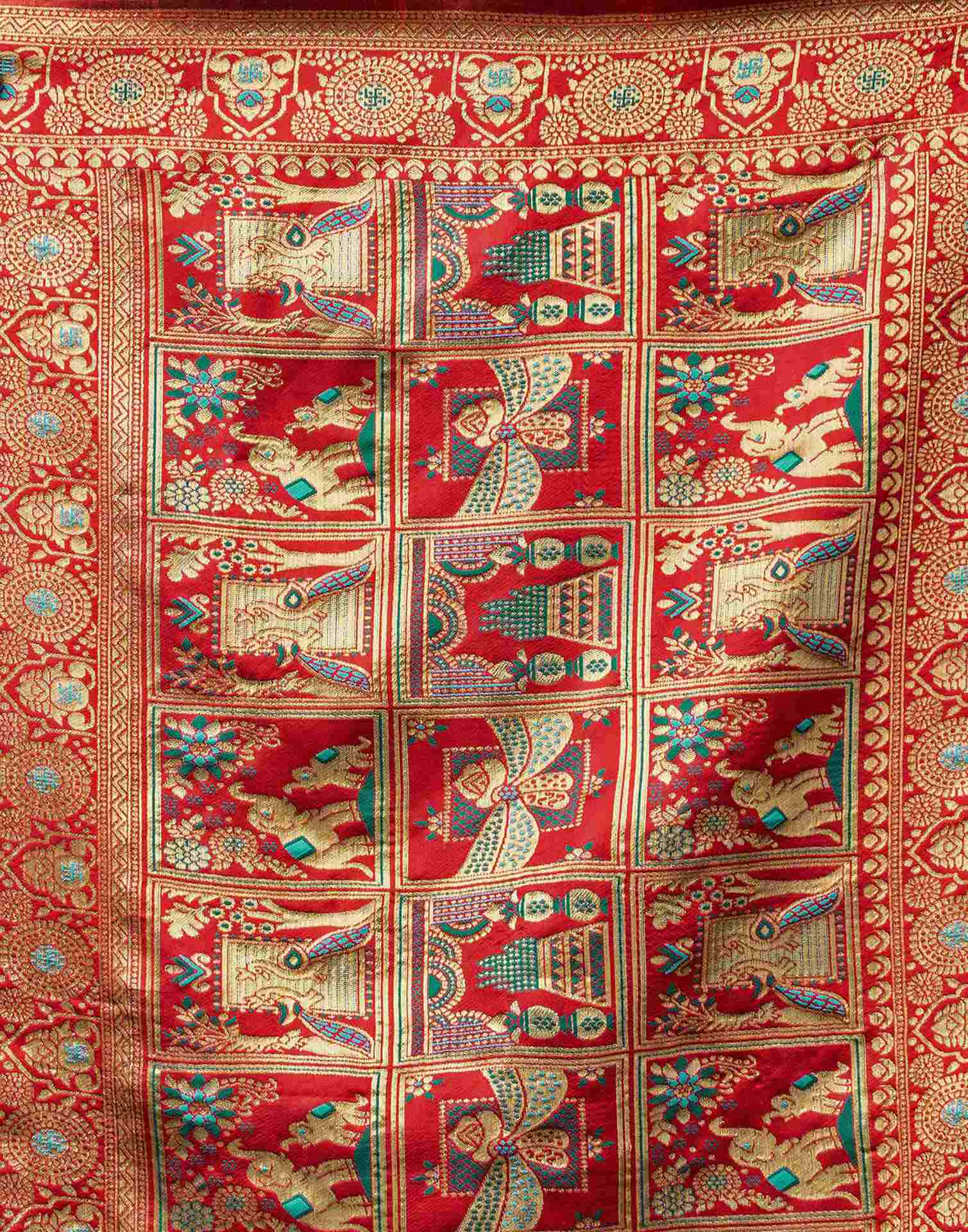 Teal Green Silk Woven Patola Saree