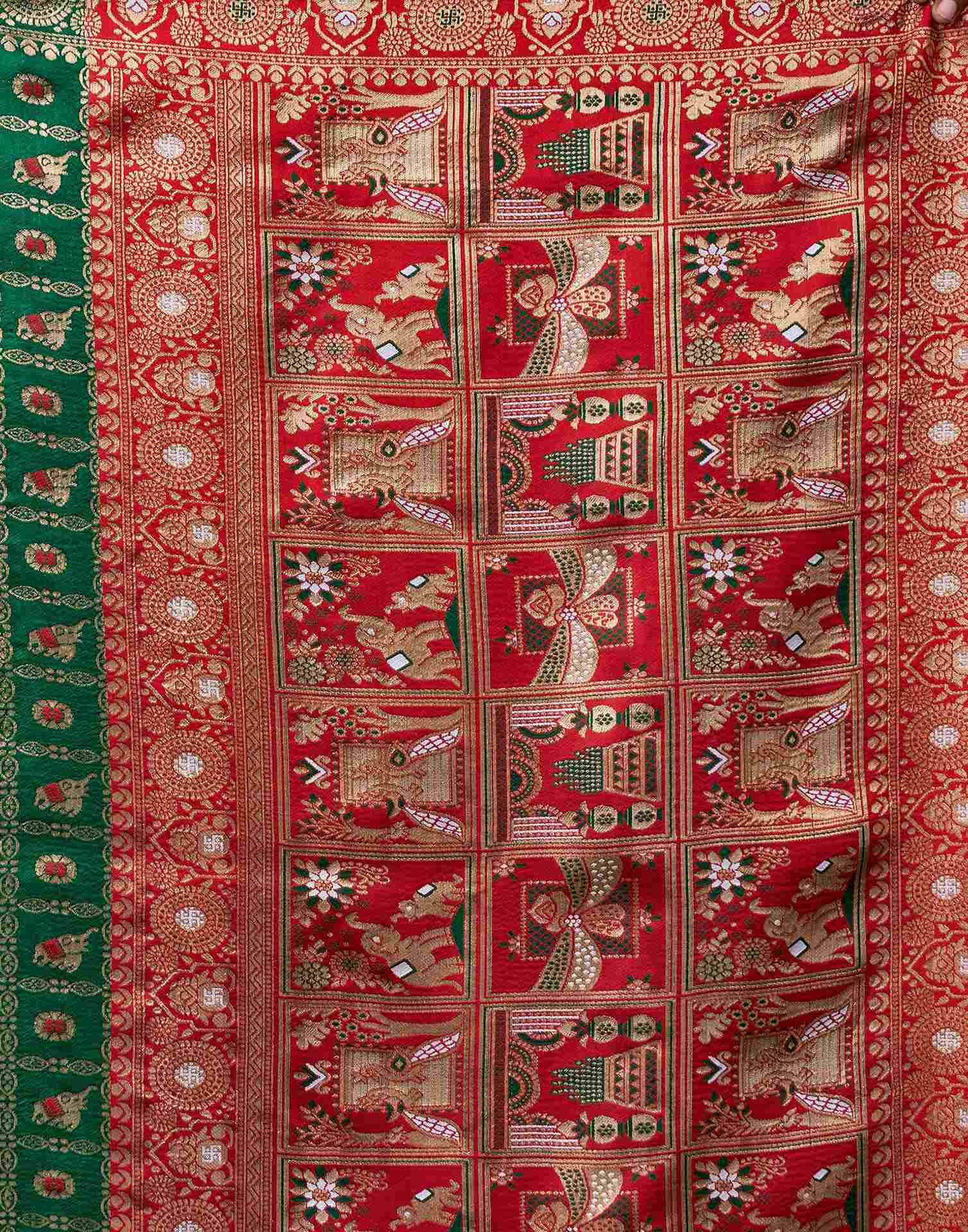 Dark Green Silk Woven Patola Saree