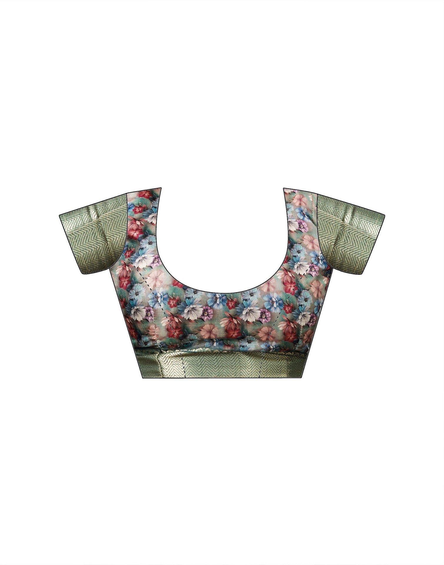 Multicoloured Silk Floral Printed Saree