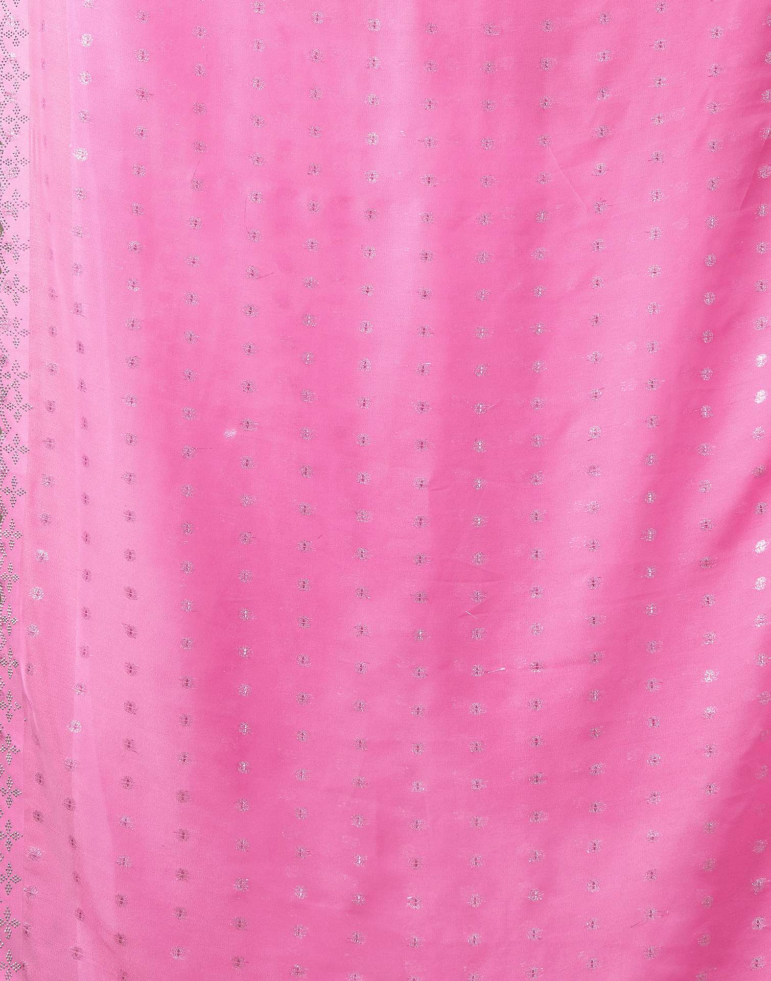 Pink Georgette Woven Saree