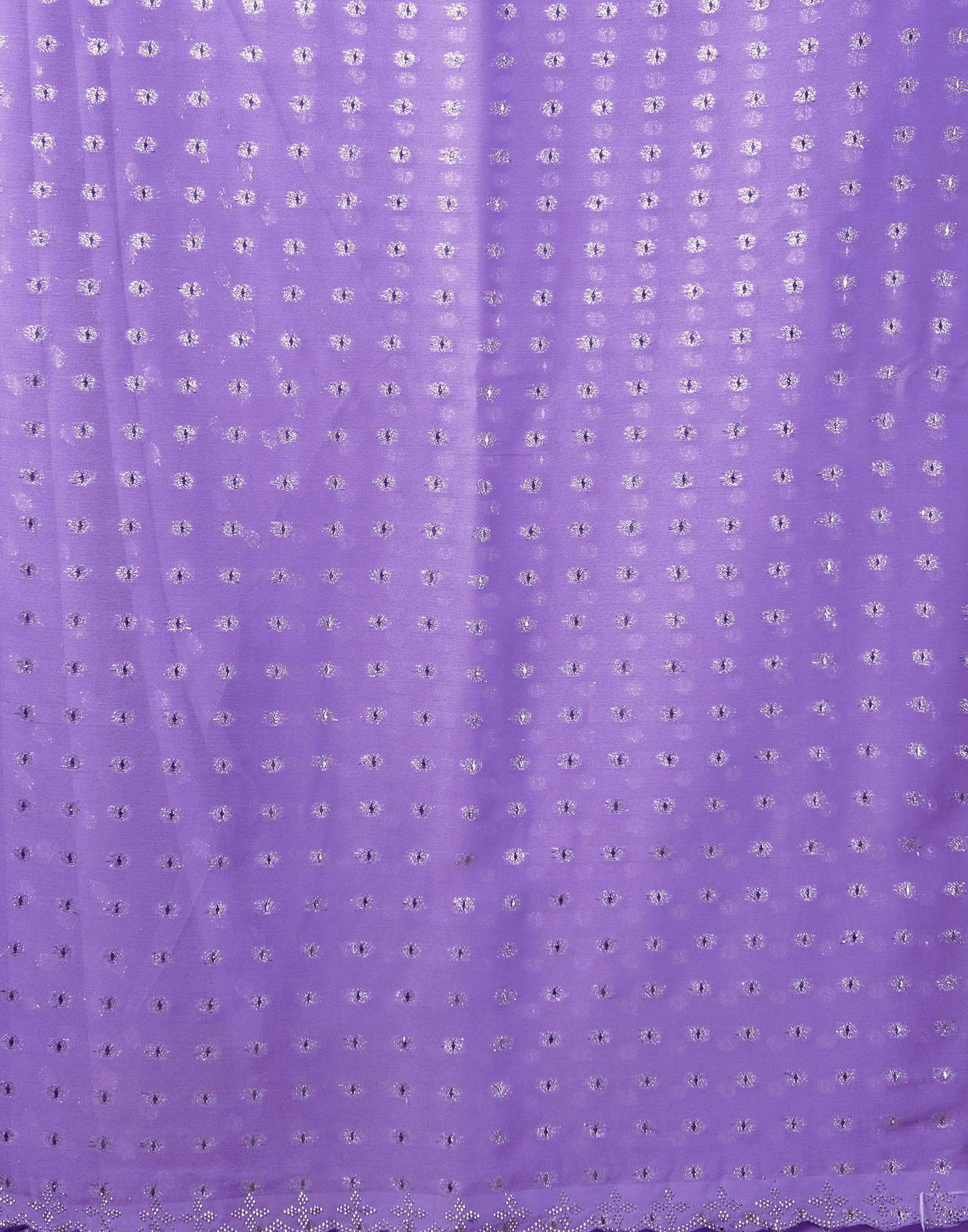 Lavender Georgette Stone Work Embellished Saree