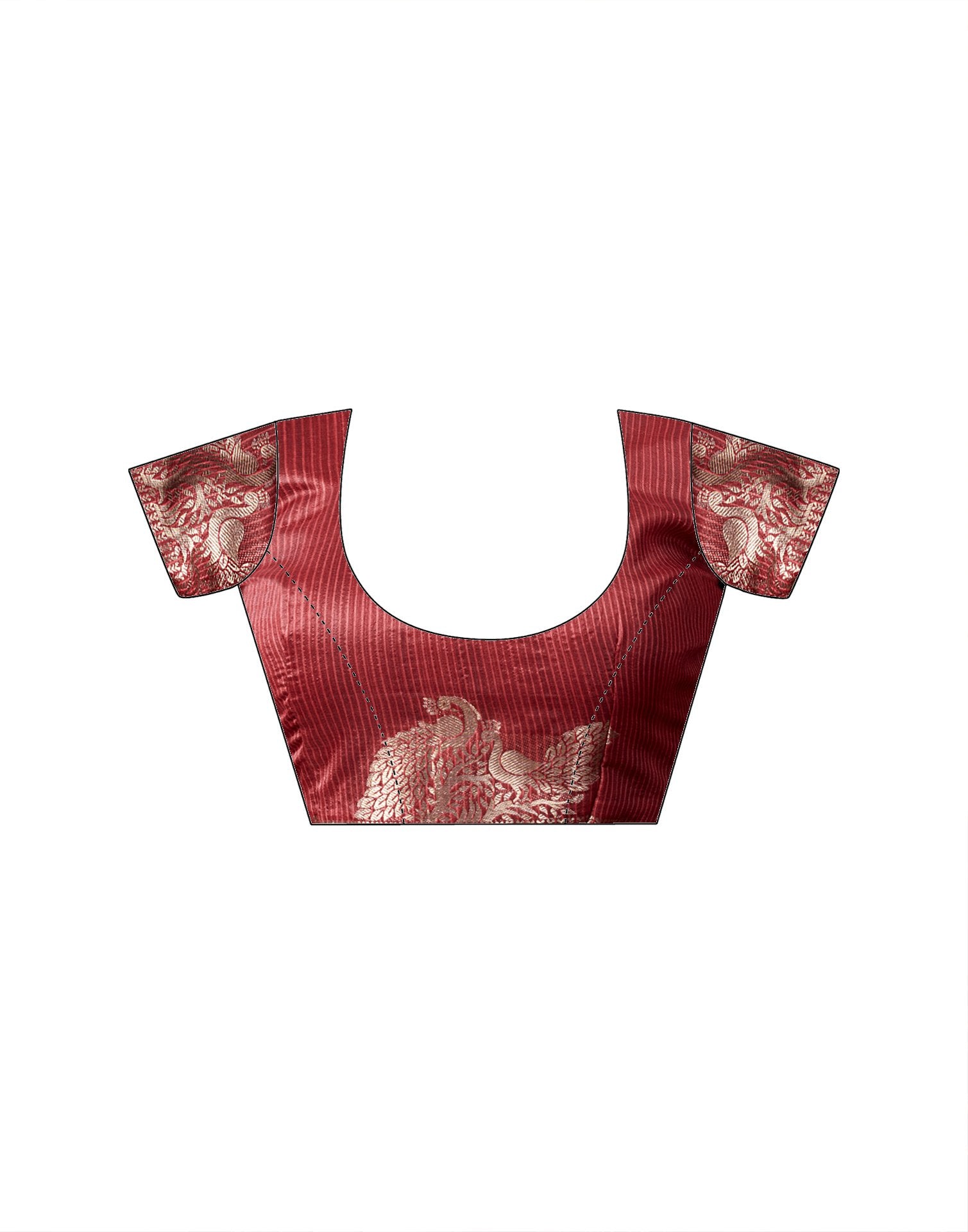 Maroon Silk Woven Banarasi Saree