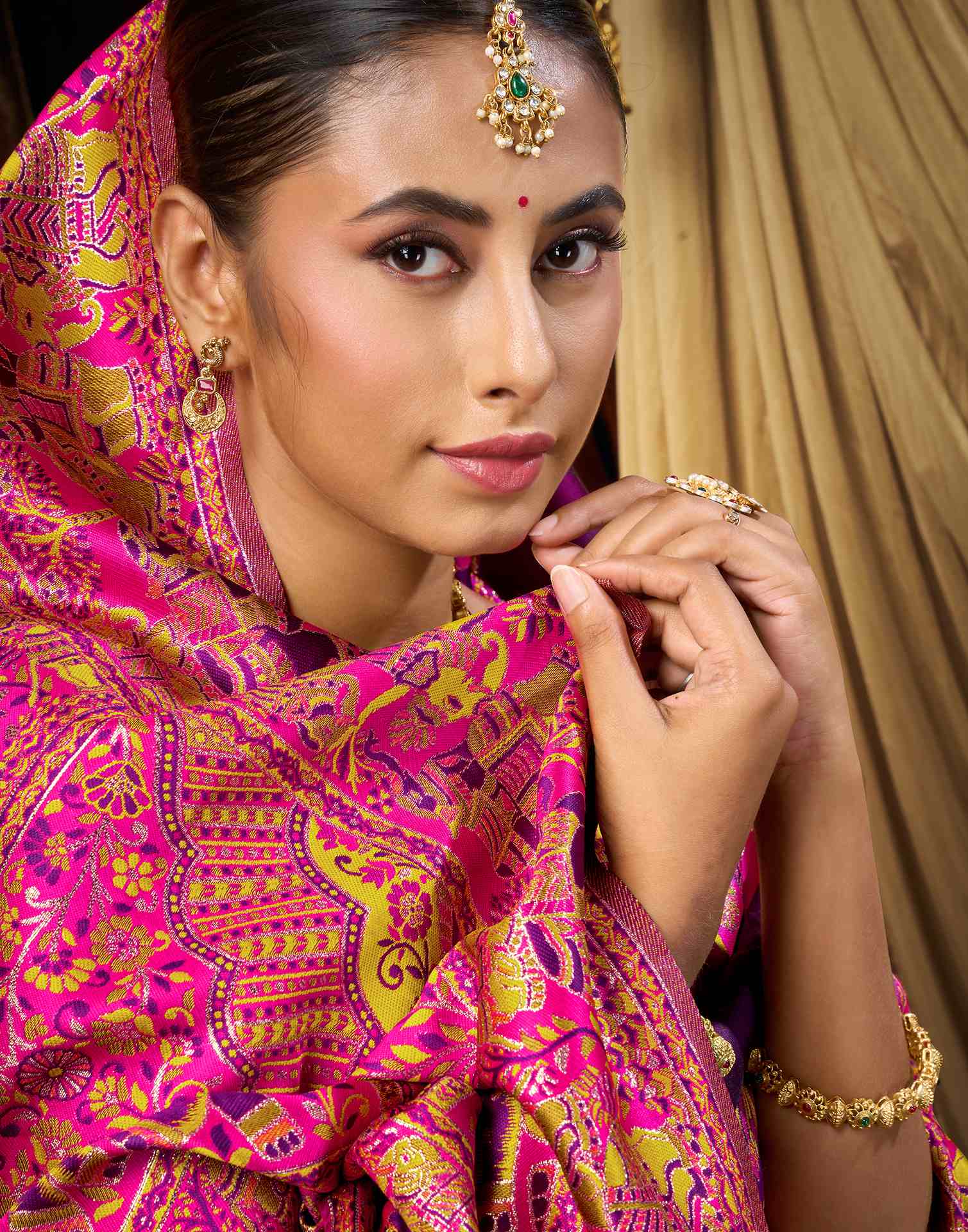 Dark Purple Silk Woven Banarasi Saree