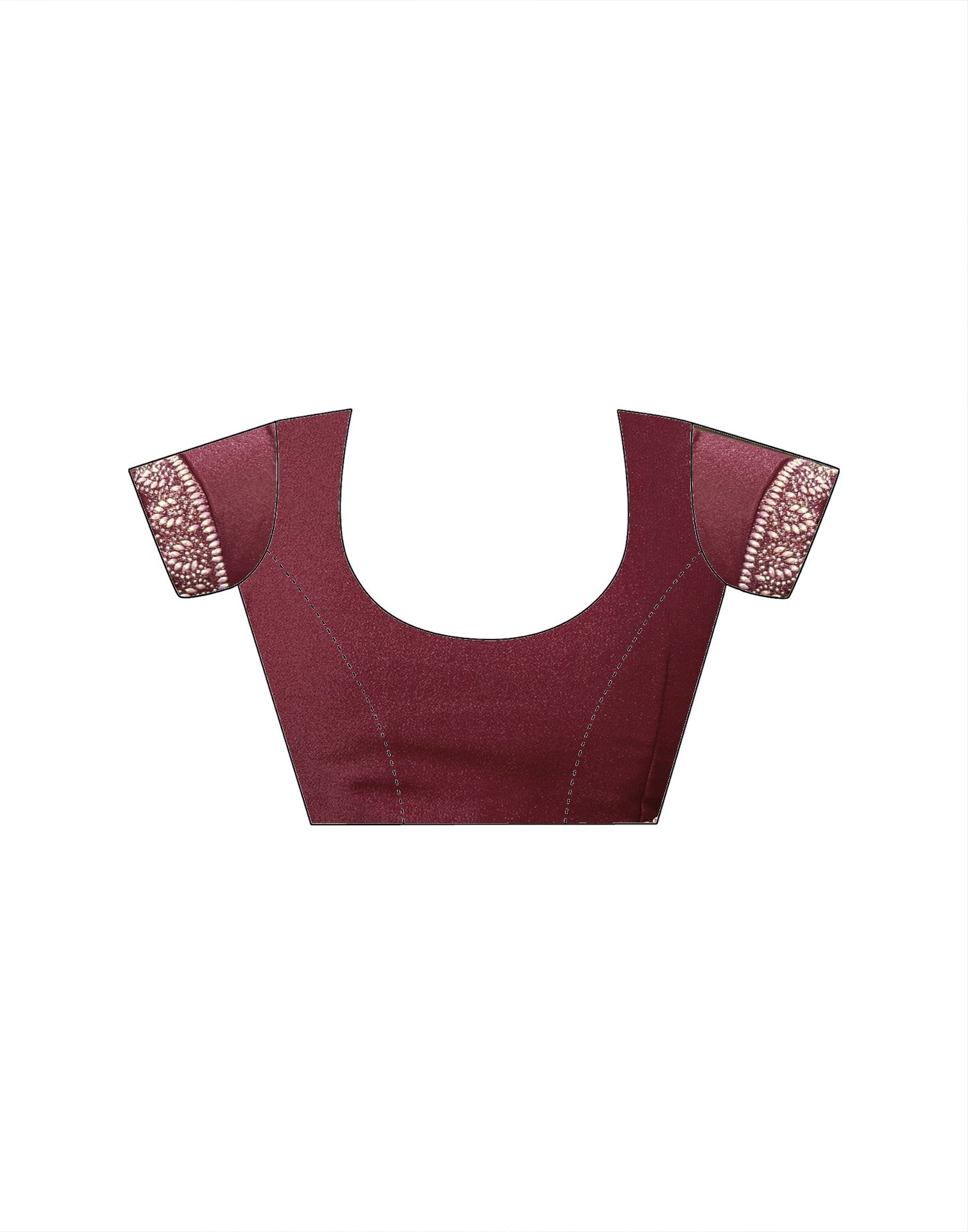 Maroon Silk Stone Work Embellished Saree