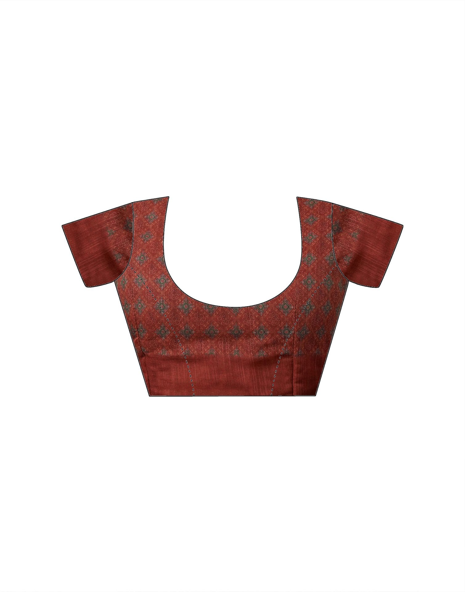 Maroon Linen Printed Saree