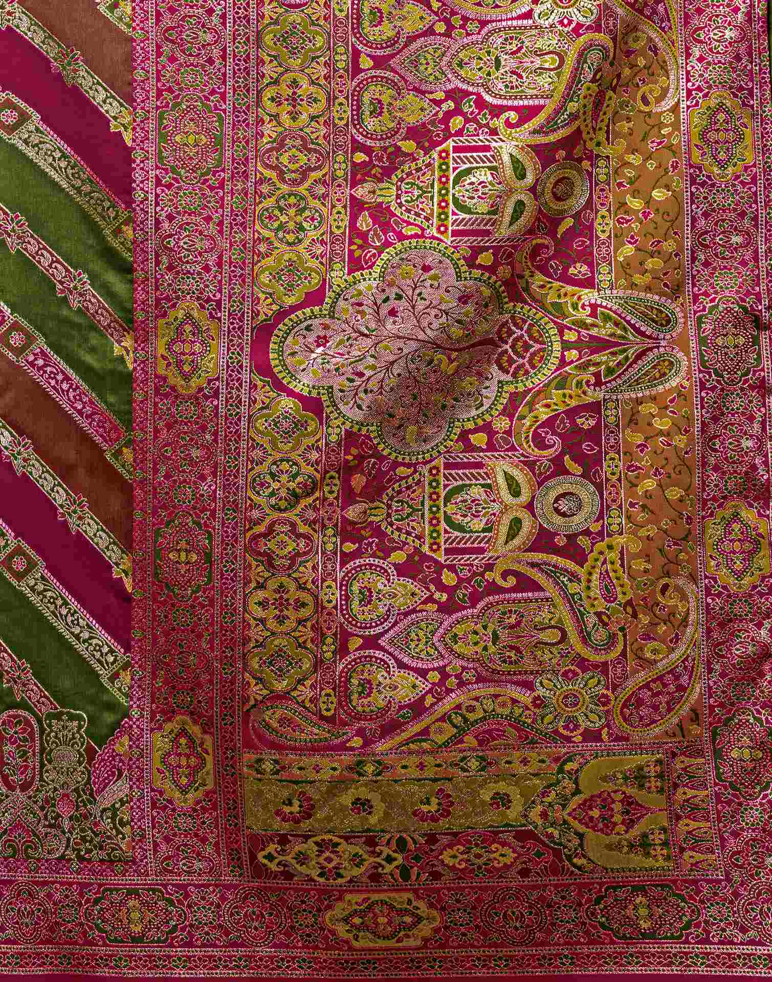 Parrot Green Silk Woven Banarasi Saree