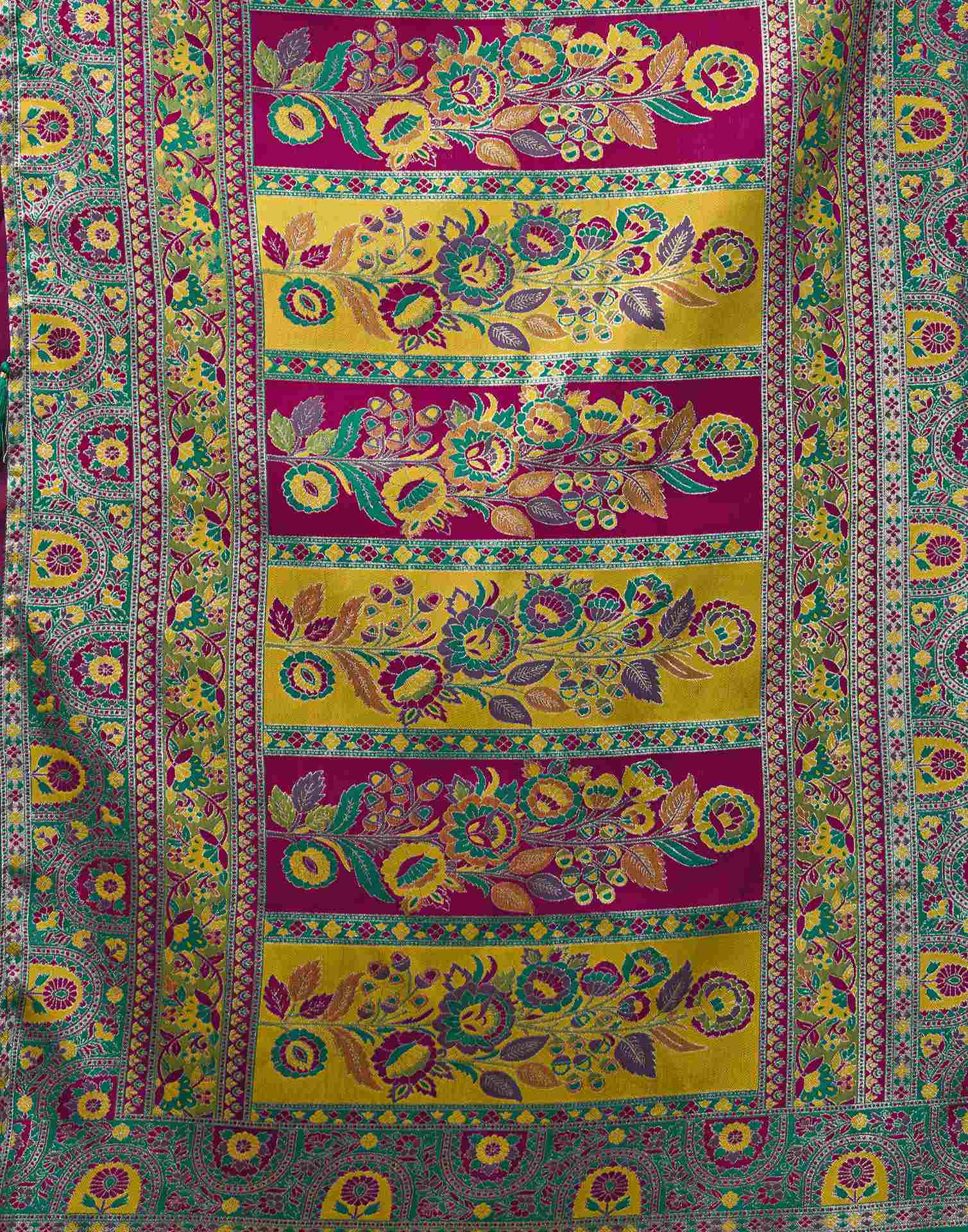 Multicoloured Silk Woven Banarasi Saree