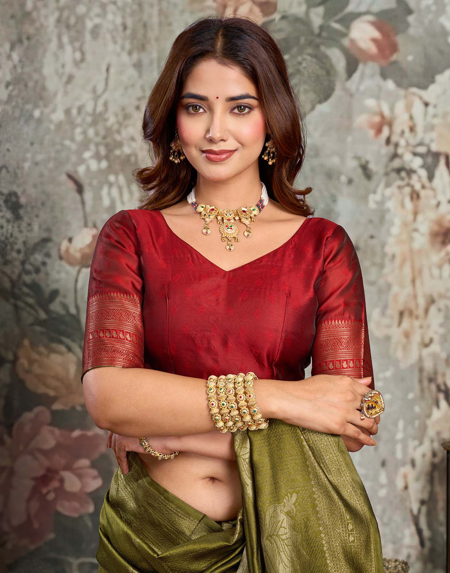Mehandi Green Silk Woven Banarasi Saree
