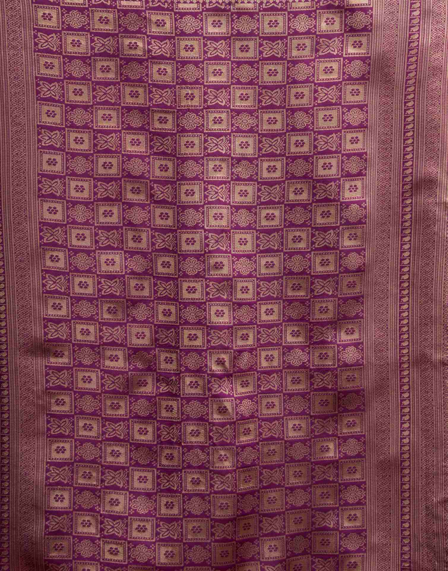 Maroon Silk Woven Banarasi Saree