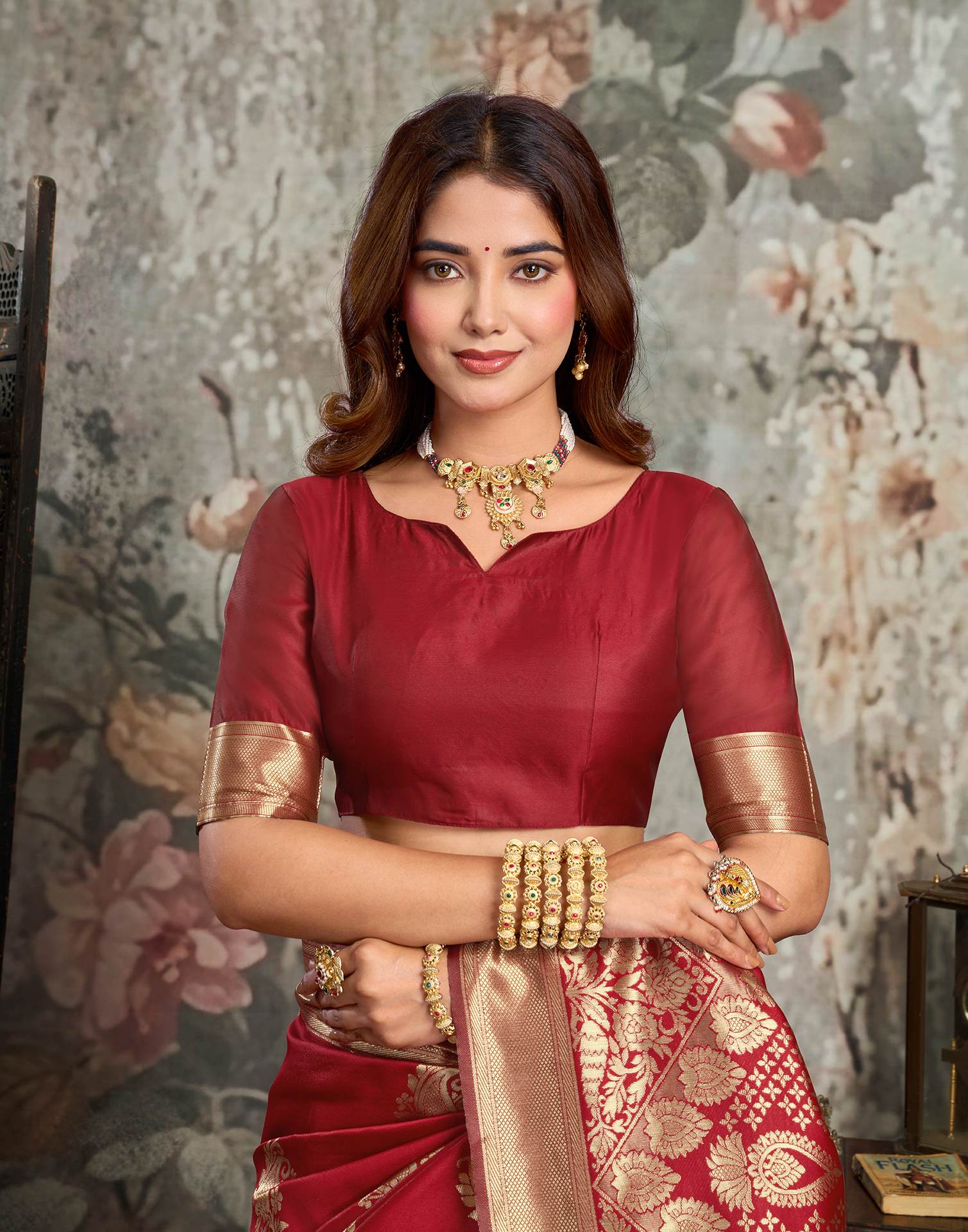 Red Silk Woven Banarasi Saree
