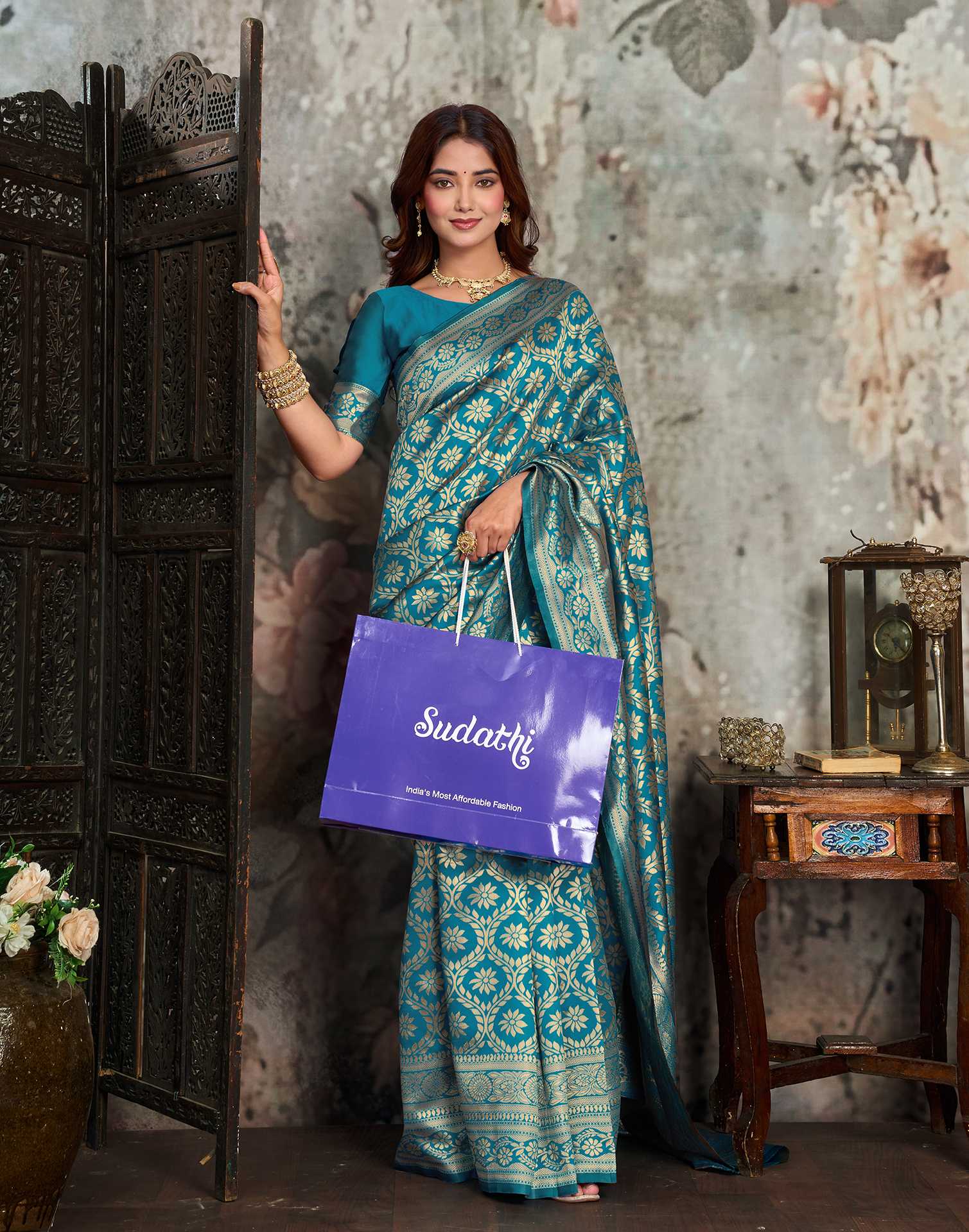 Blue Silk Woven Banarasi Saree