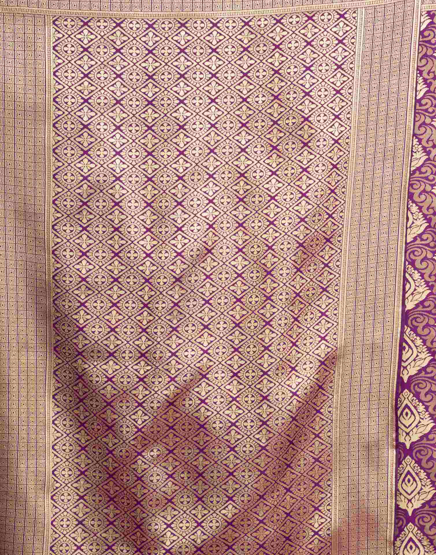 Purple Silk Woven Banarasi Saree