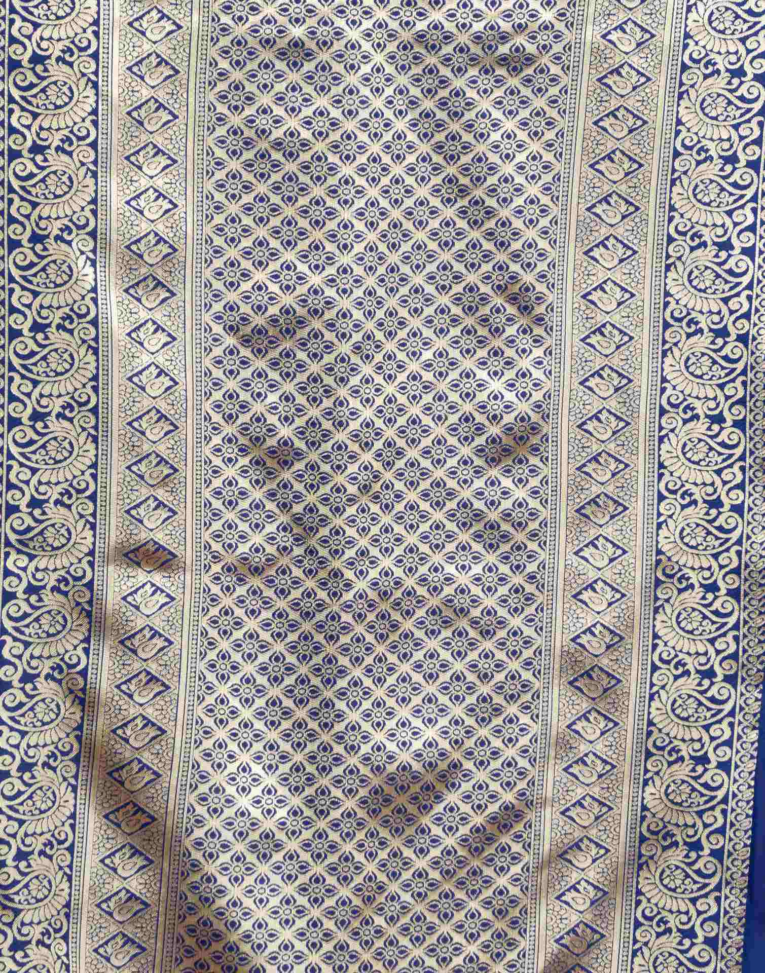 Blue Silk Woven Banarasi Saree