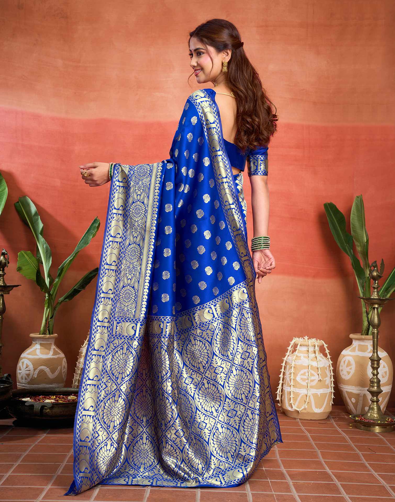 Blue Silk Woven Banarasi Saree