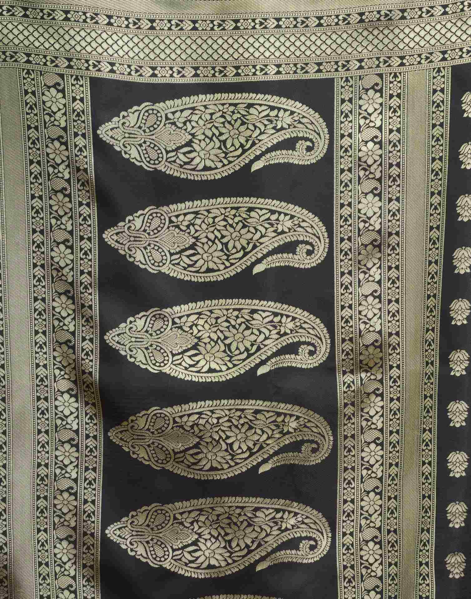 Black Silk Woven Banarasi Saree