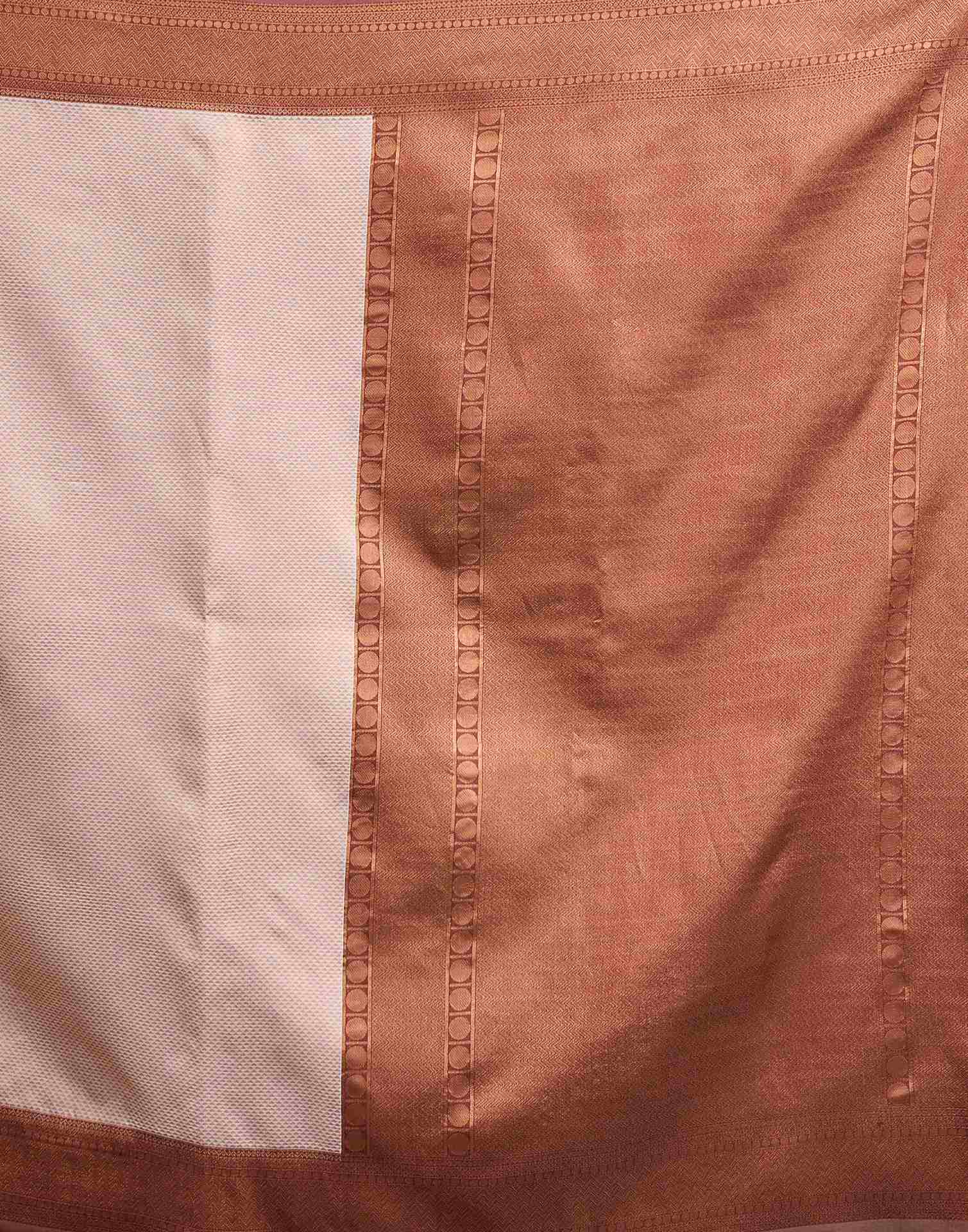 Beige Silk Woven Kanjivaram Saree