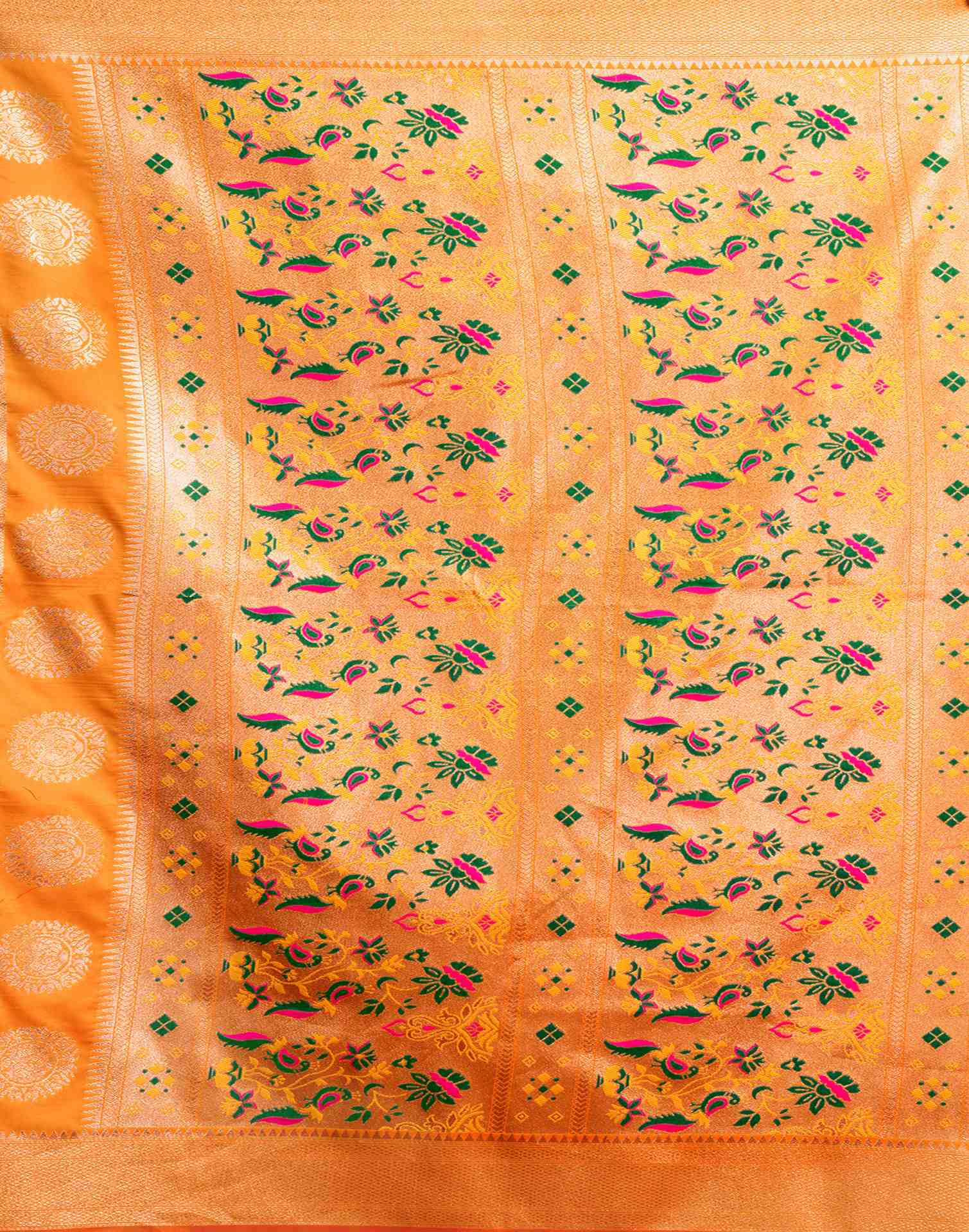 Turmeric Yellow Silk Woven Banarasi Saree