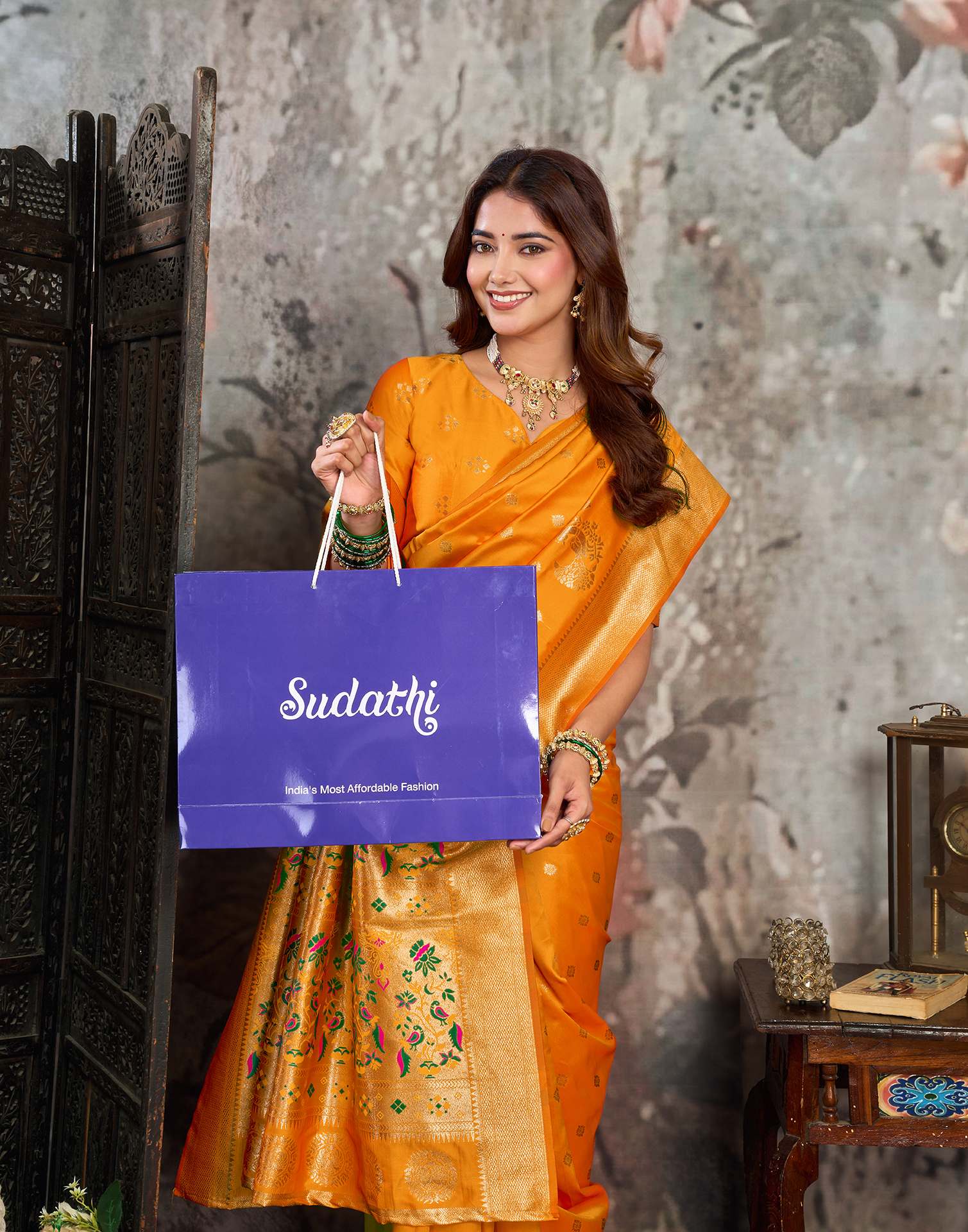 Turmeric Yellow Silk Woven Banarasi Saree
