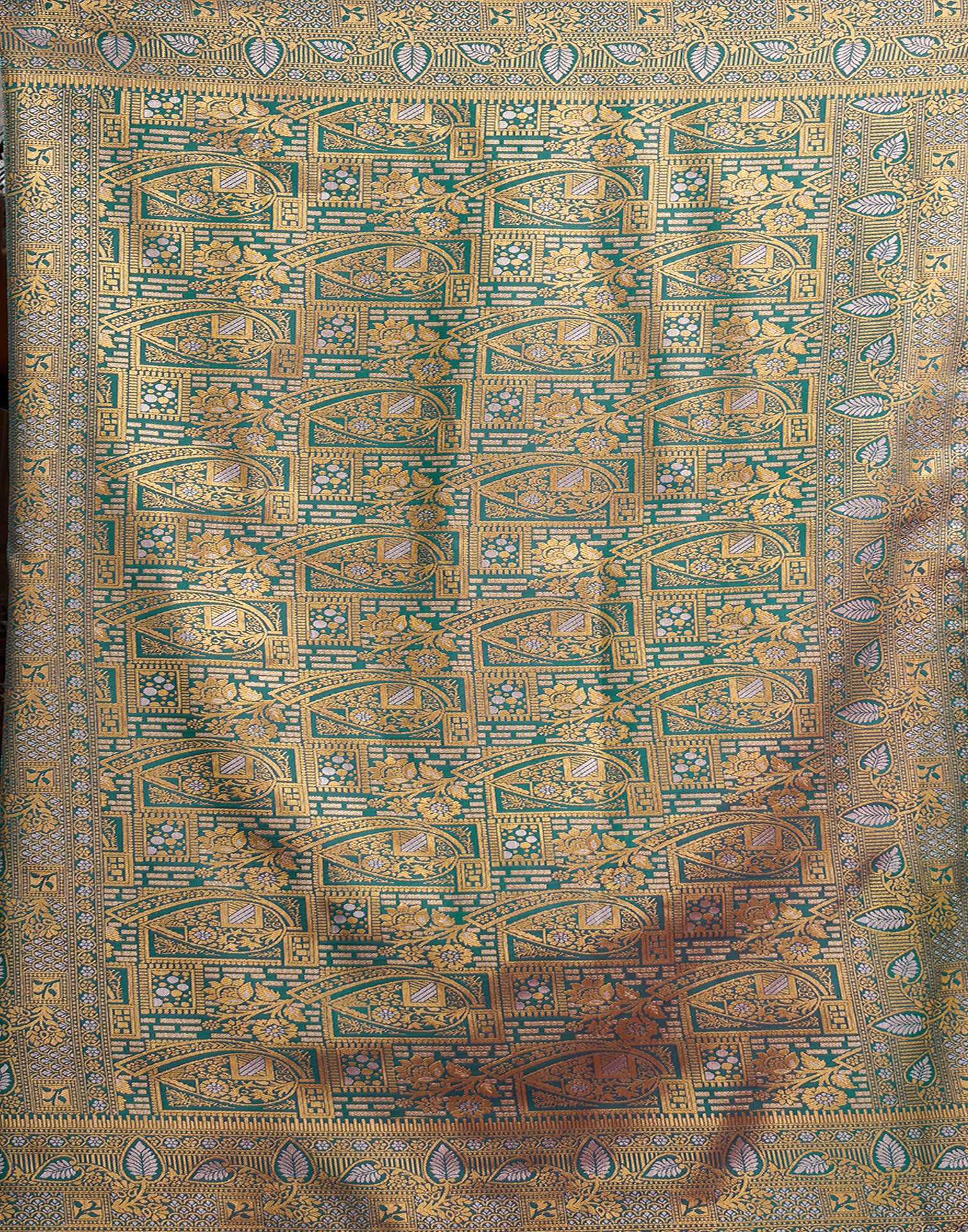 Orange Silk Woven Banarasi Saree