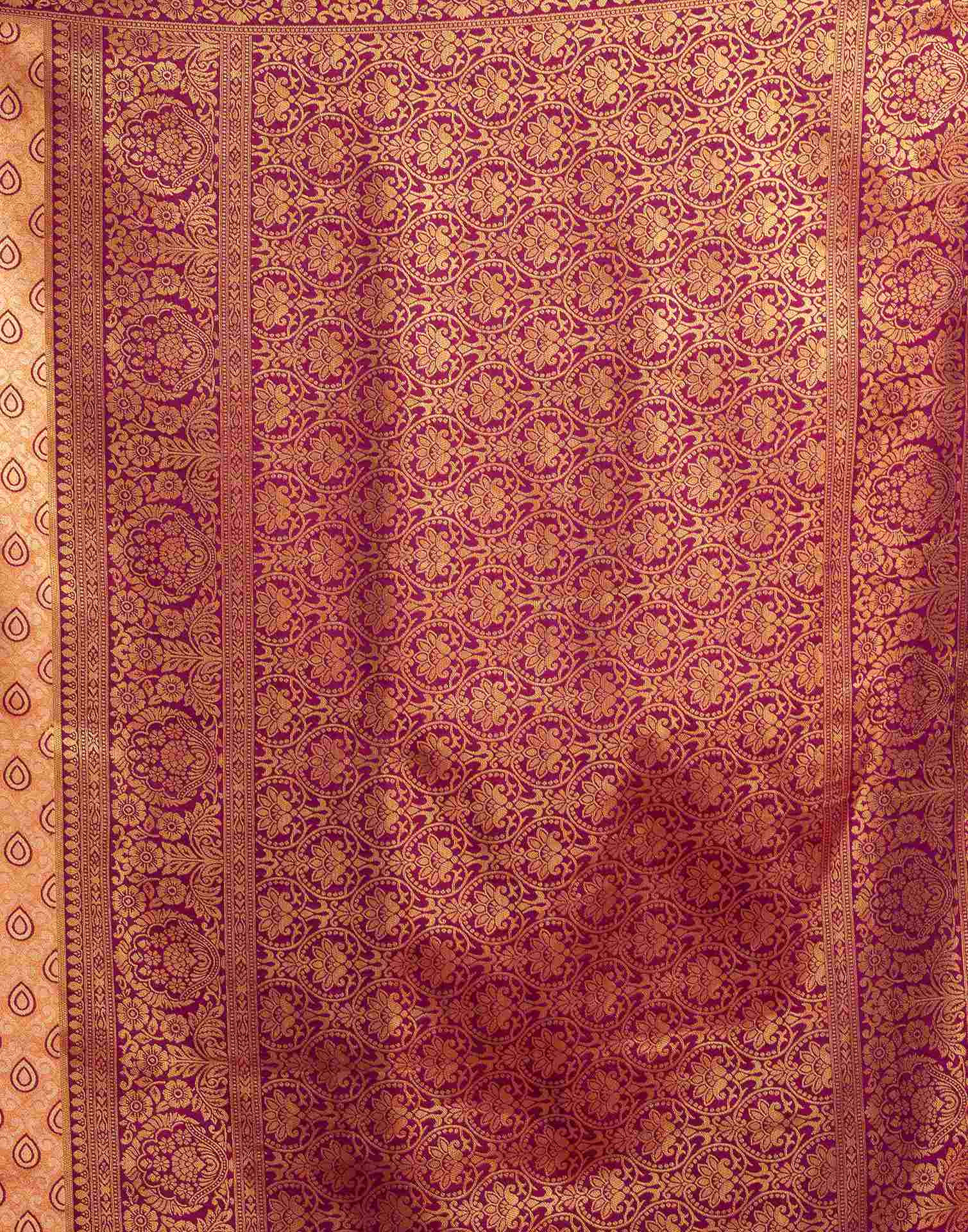 Orange Silk Woven Banarasi Saree