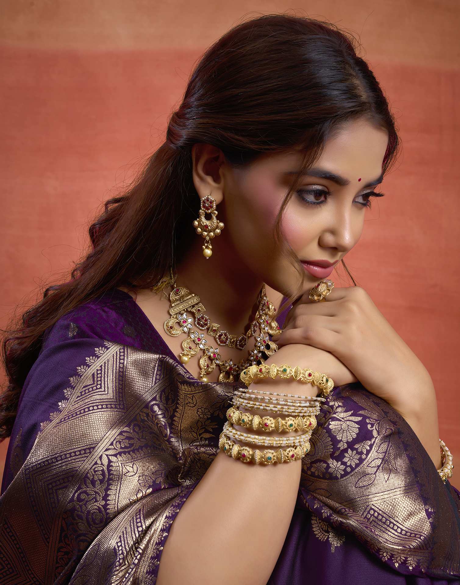 Purple Silk Woven Banarasi Saree