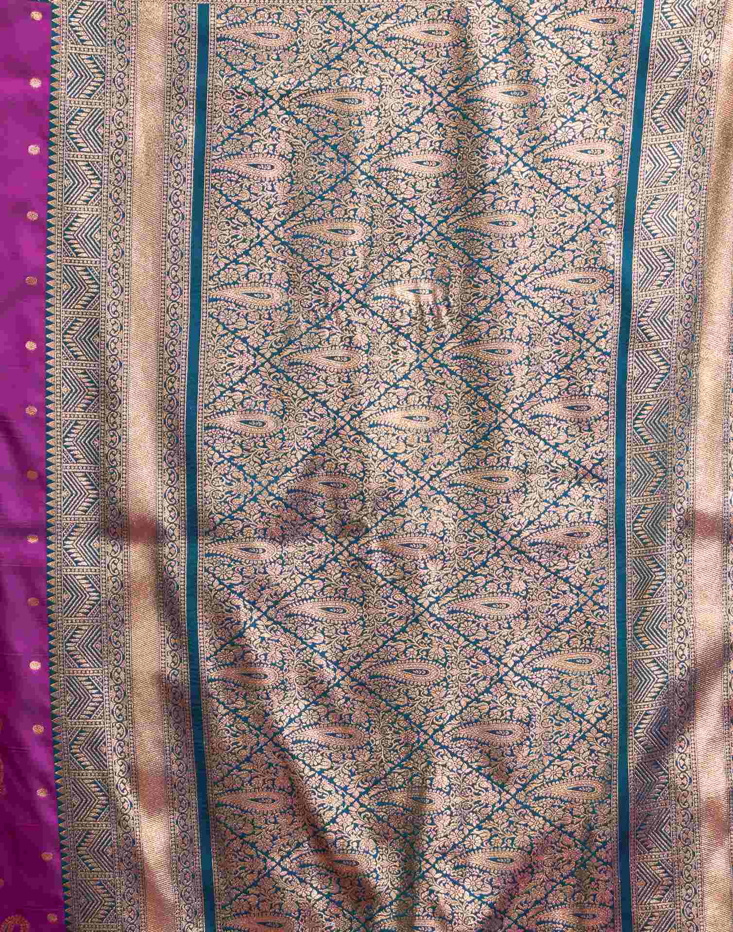 Purple Silk Woven Banarasi Saree