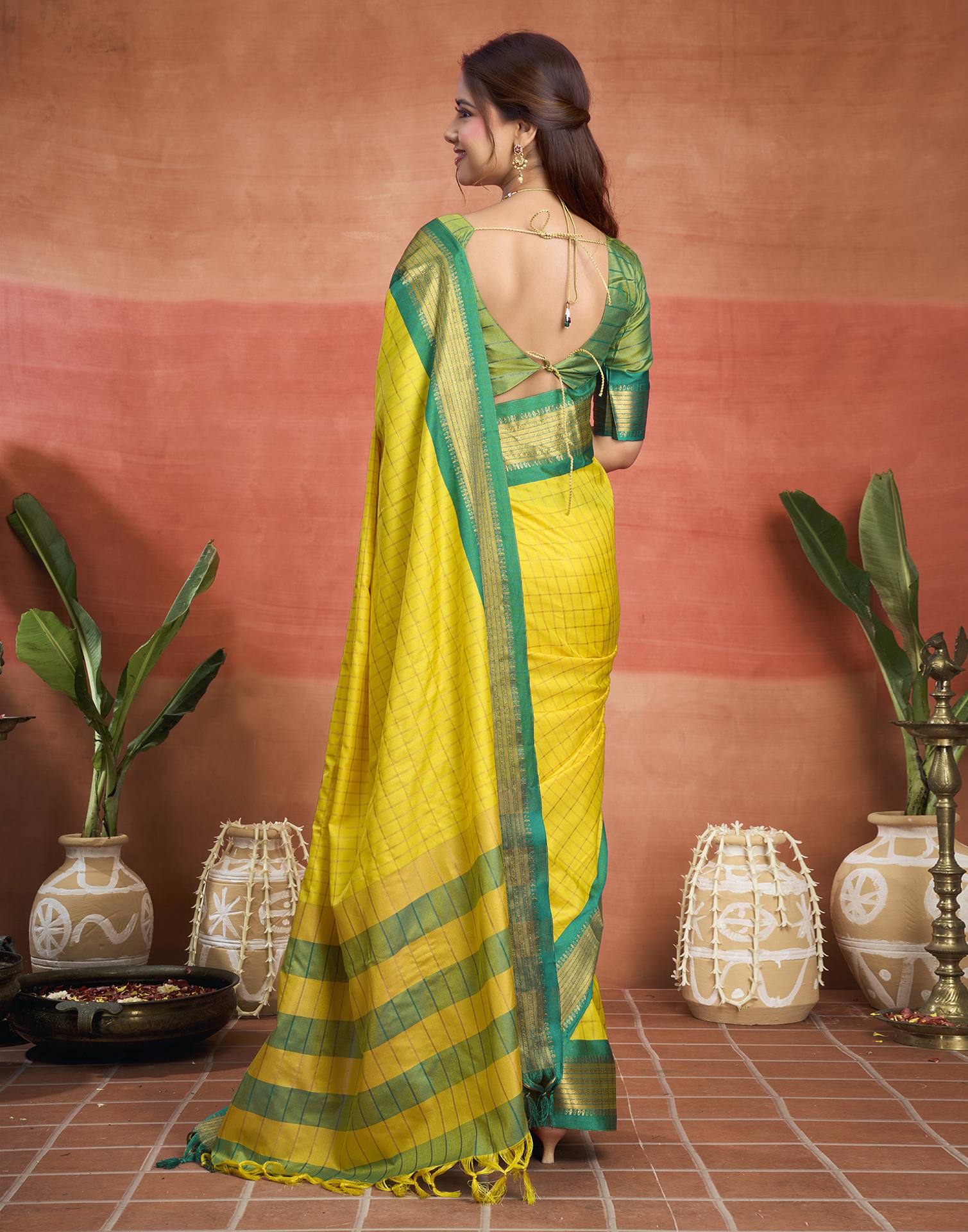 Yellow Silk Woven Kanjivaram Saree