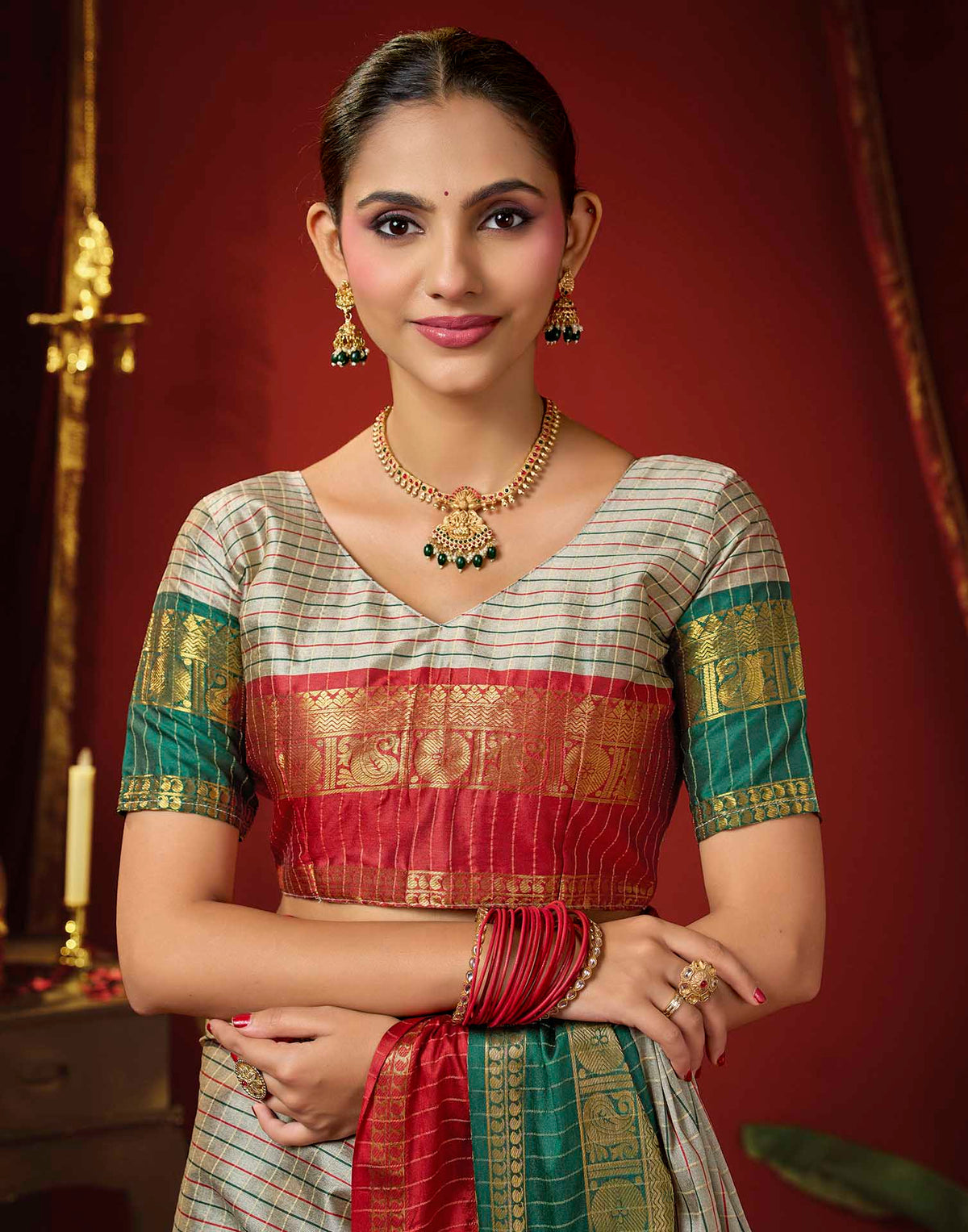 Grey Silk Woven Kanjivaram Saree