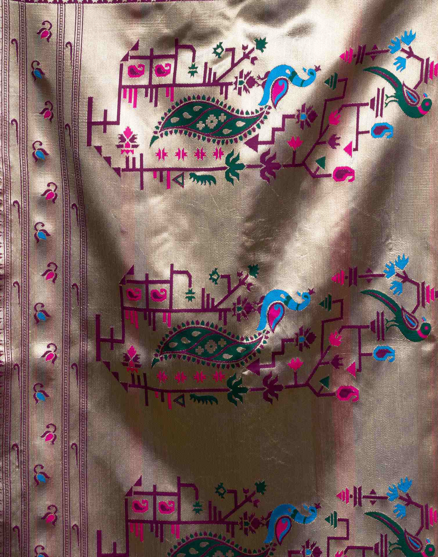 Purple Silk Woven Paithani Saree
