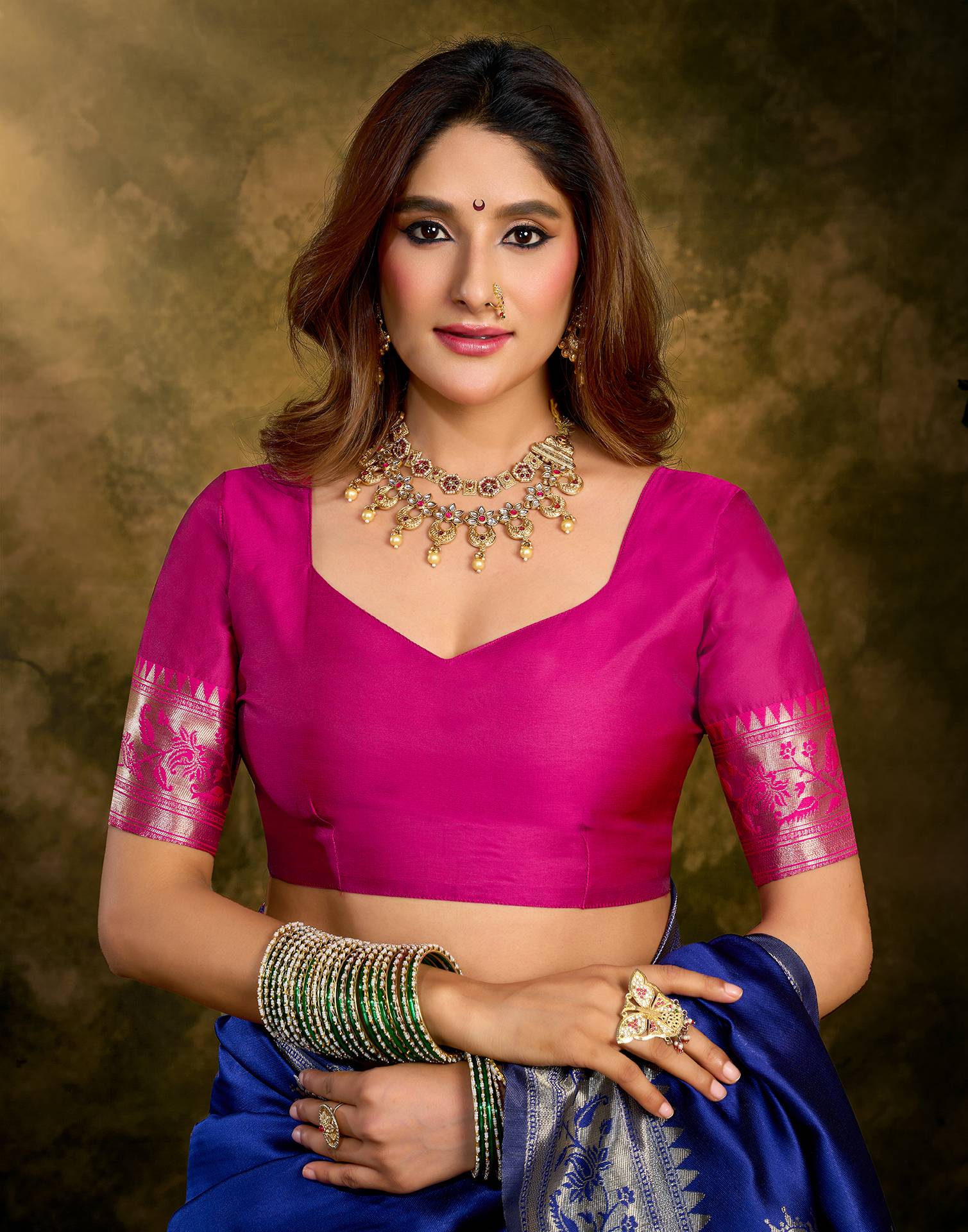 Royal Blue Silk Woven Paithani Saree