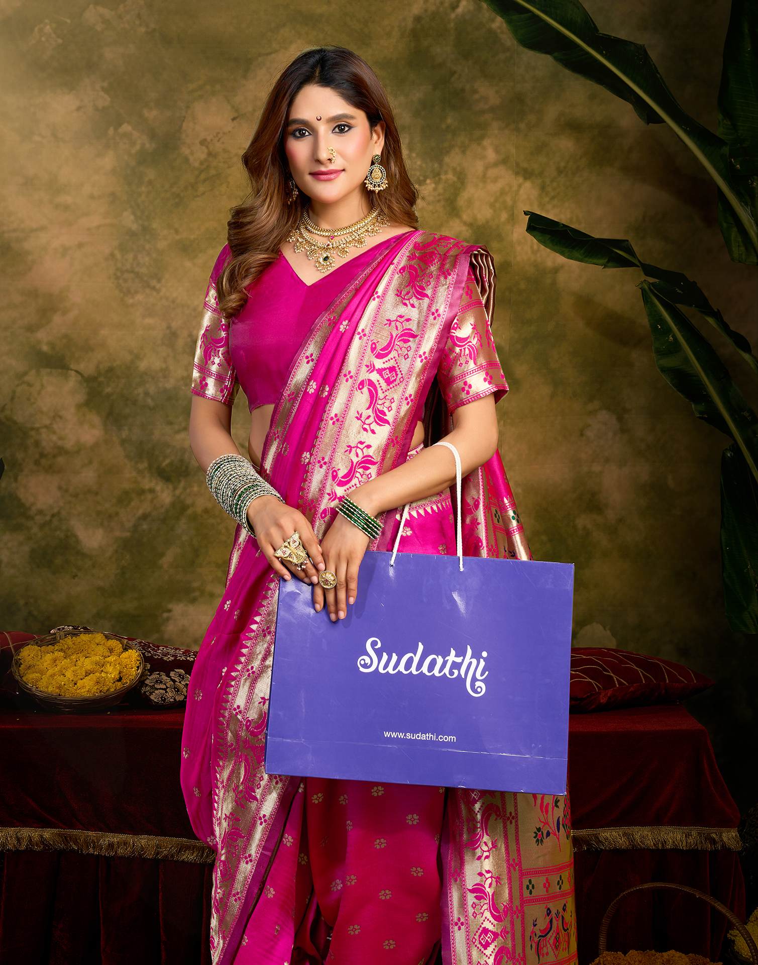Pink Silk Woven Paithani Saree