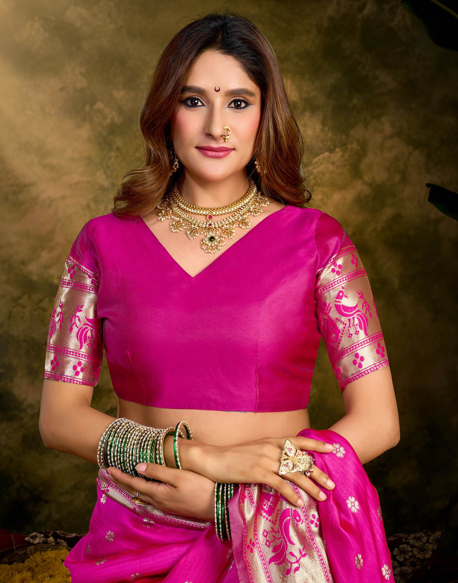 Pink Silk Woven Paithani Saree