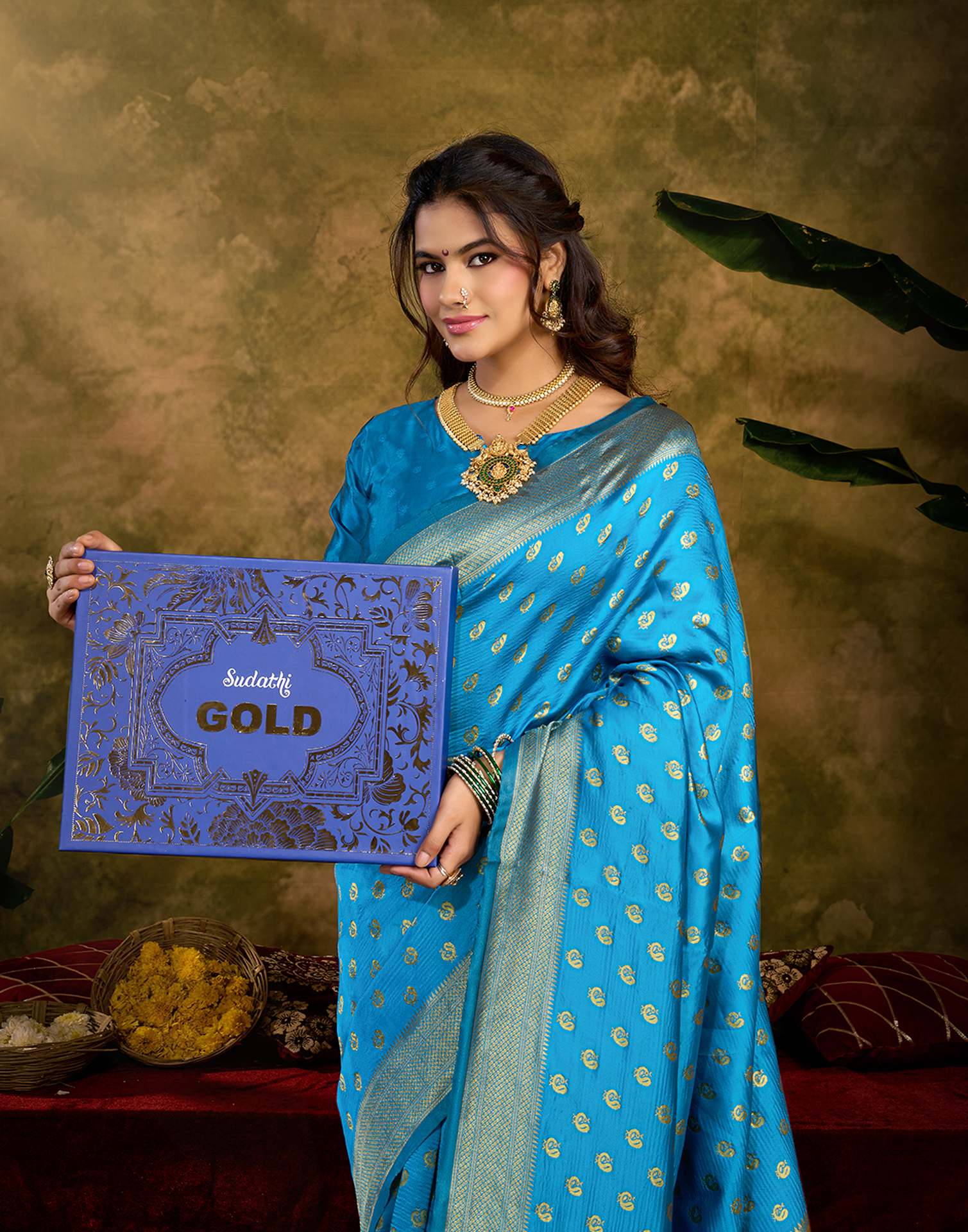 Sky Blue Silk Woven Paithani Saree