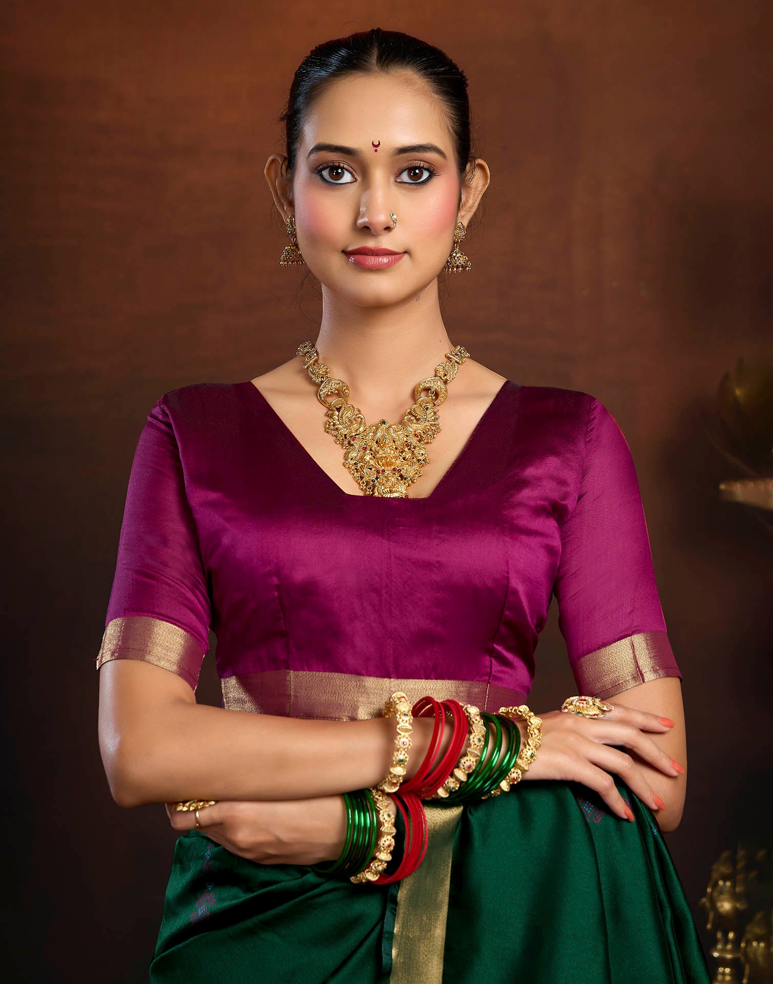 Dark Green Silk Woven Paithani Saree