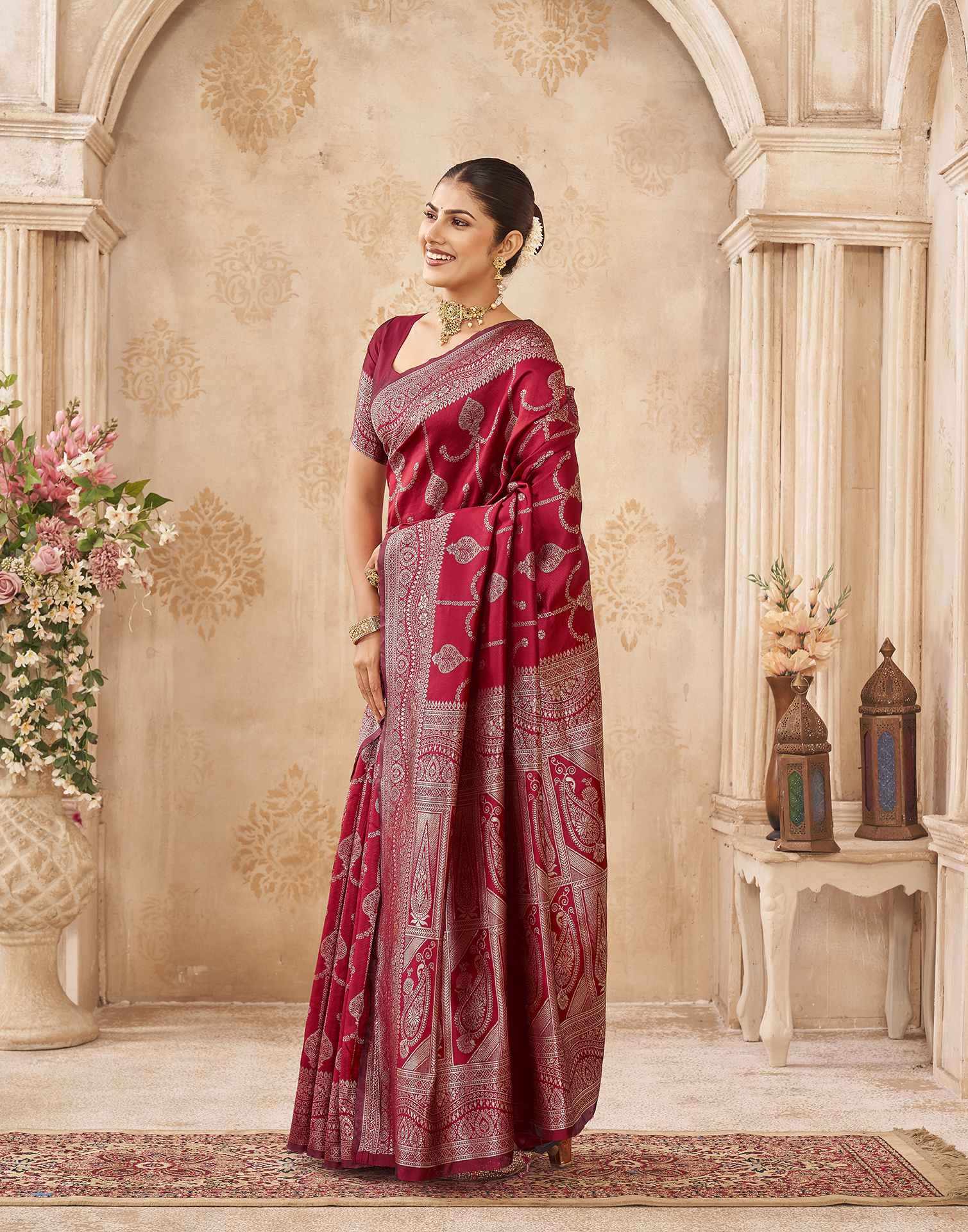Red Silk Woven Banarasi Saree