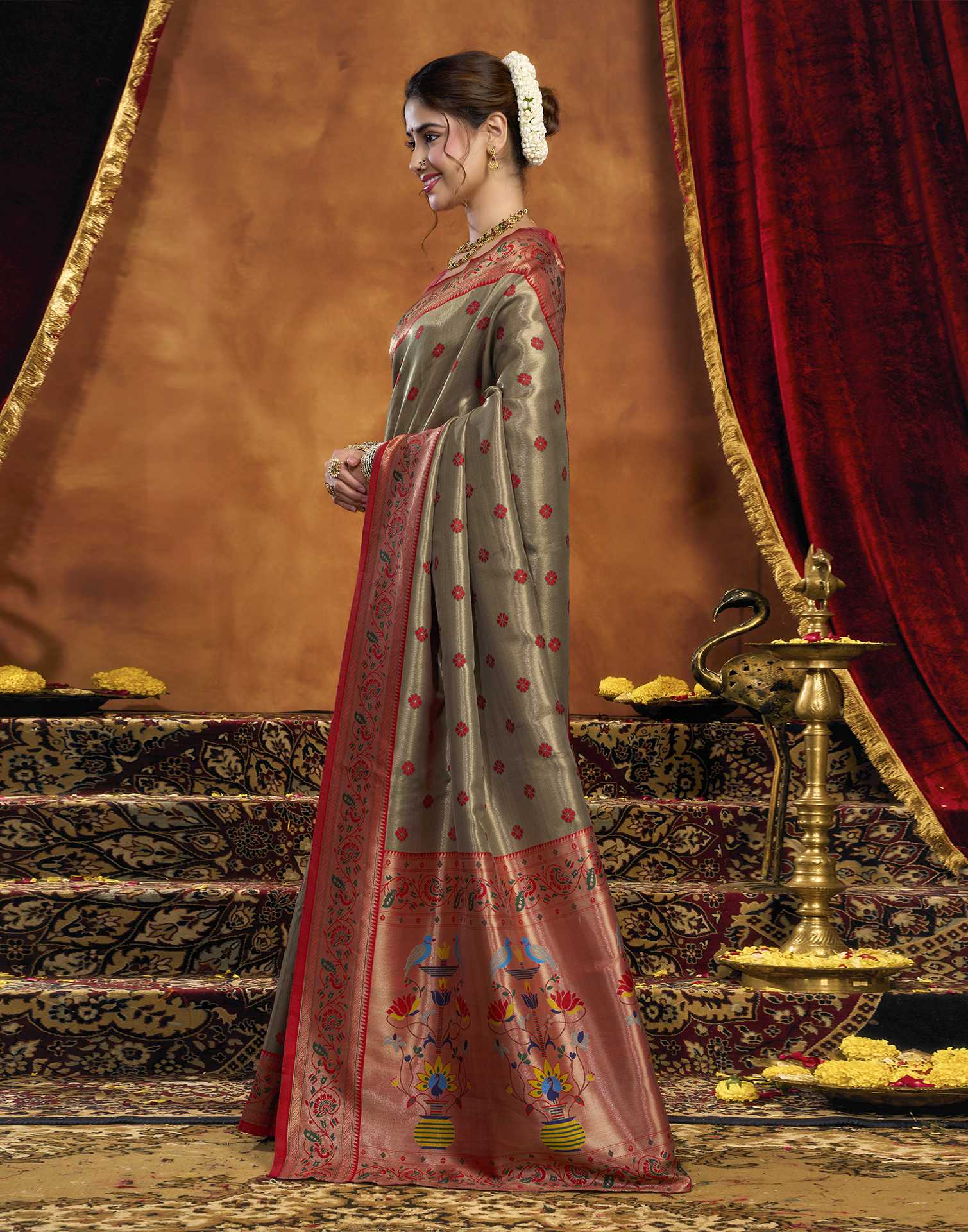 Red Silk Woven Paithani Saree