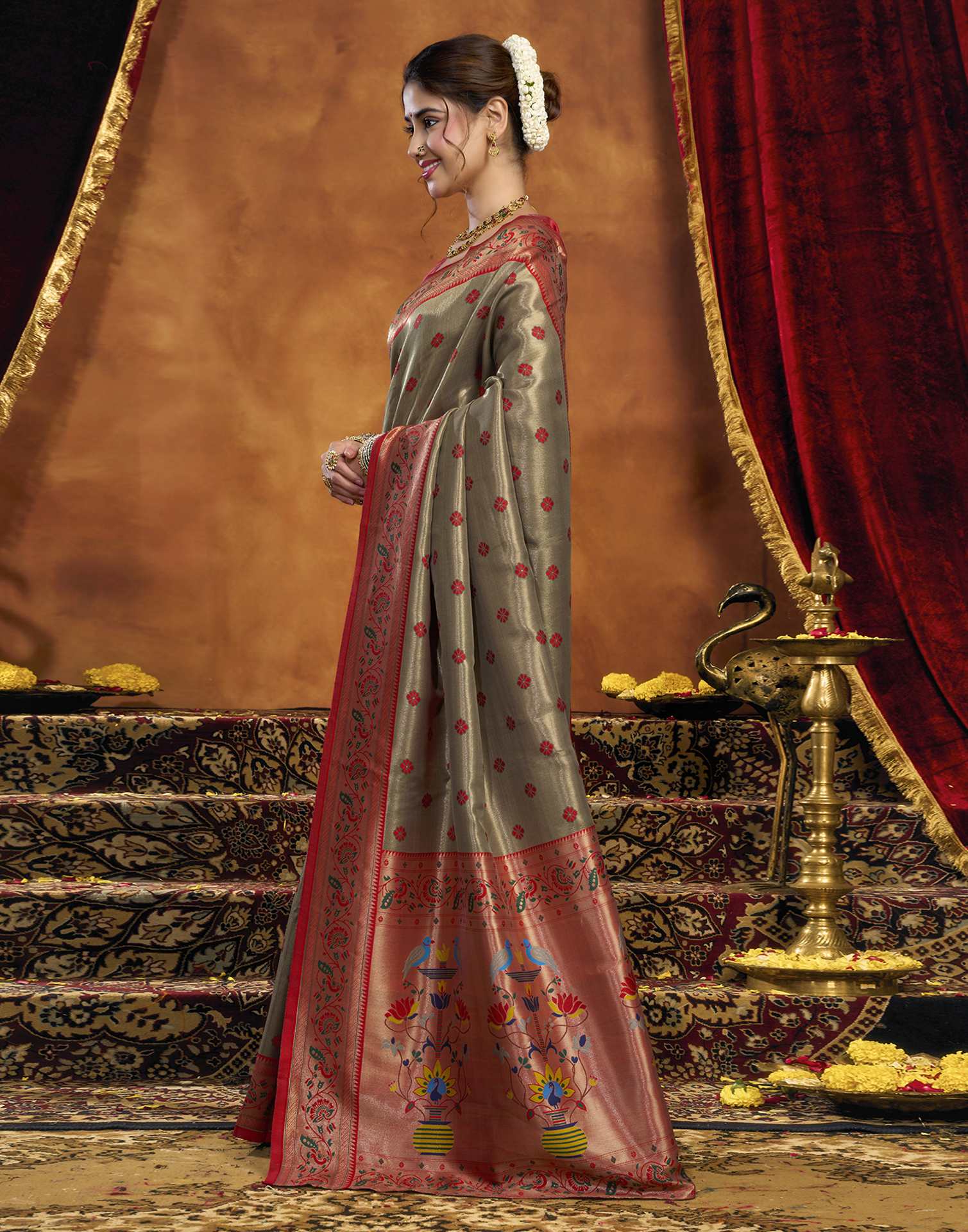 Red Silk Woven Paithani Saree