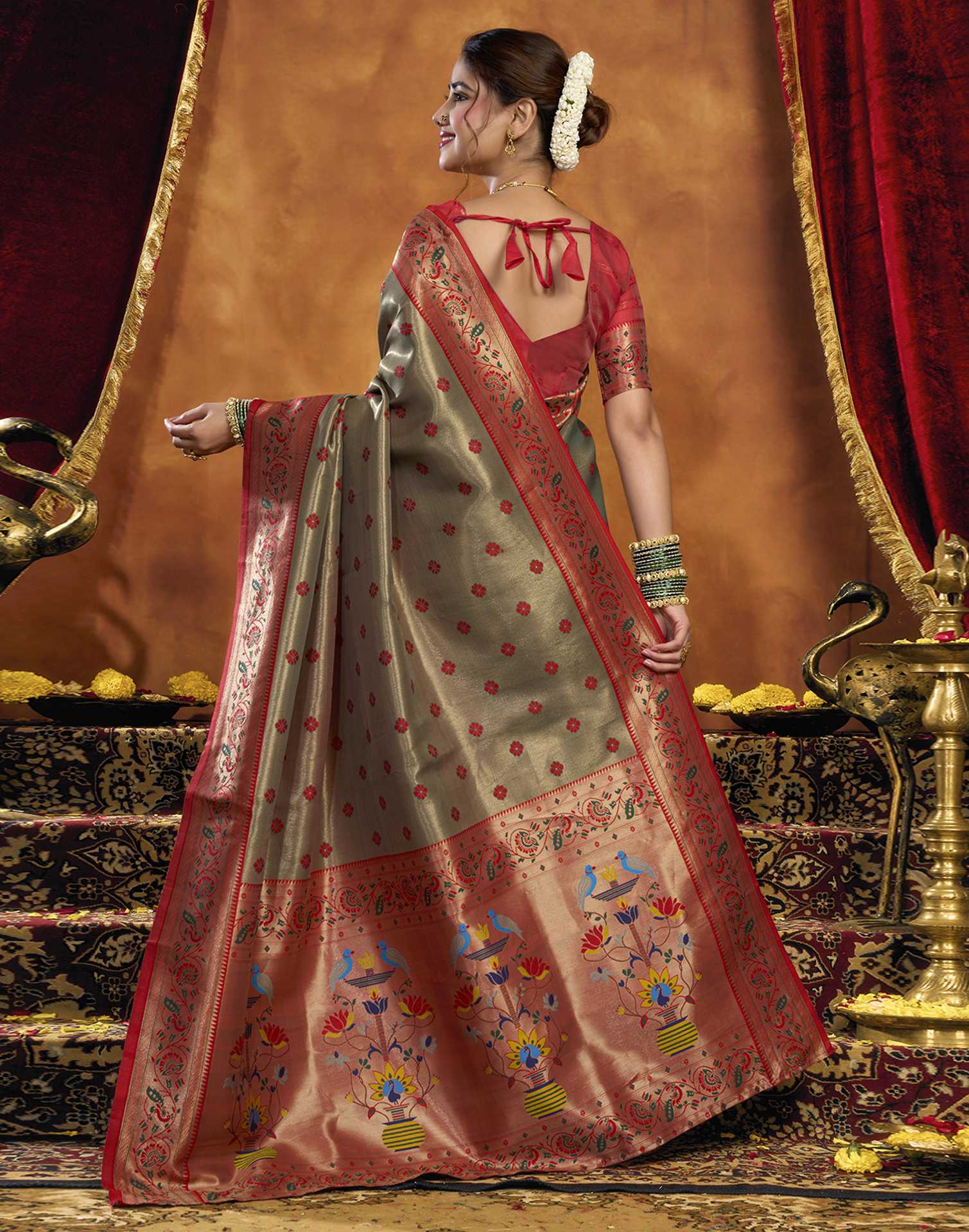 Red Silk Woven Paithani Saree