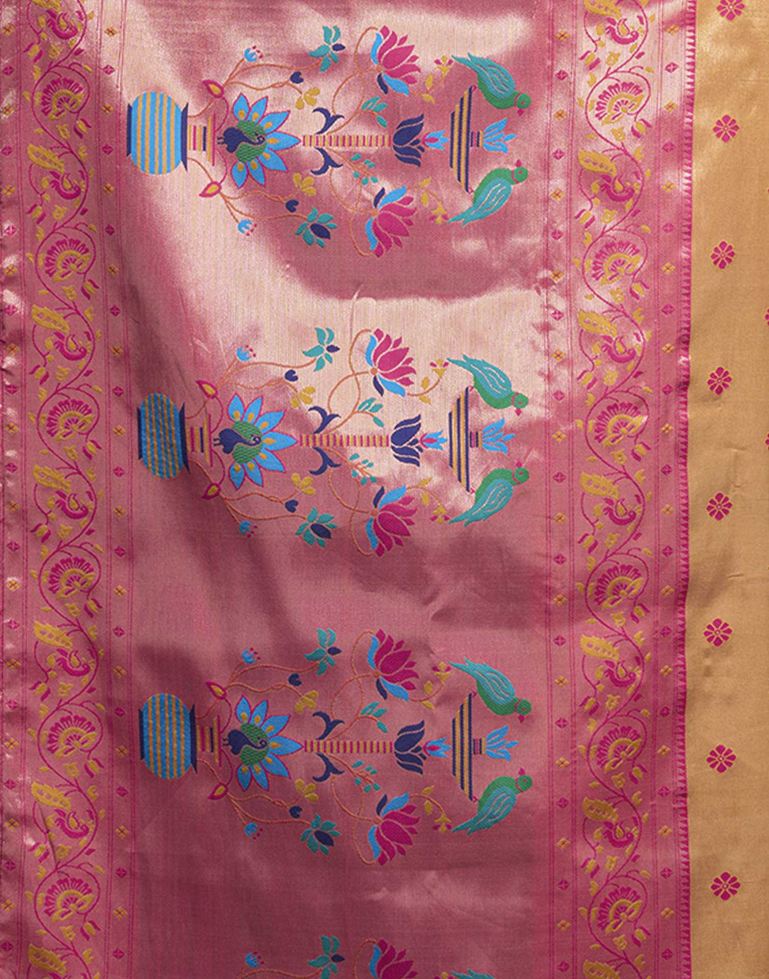 Orange Silk Woven Paithani Saree