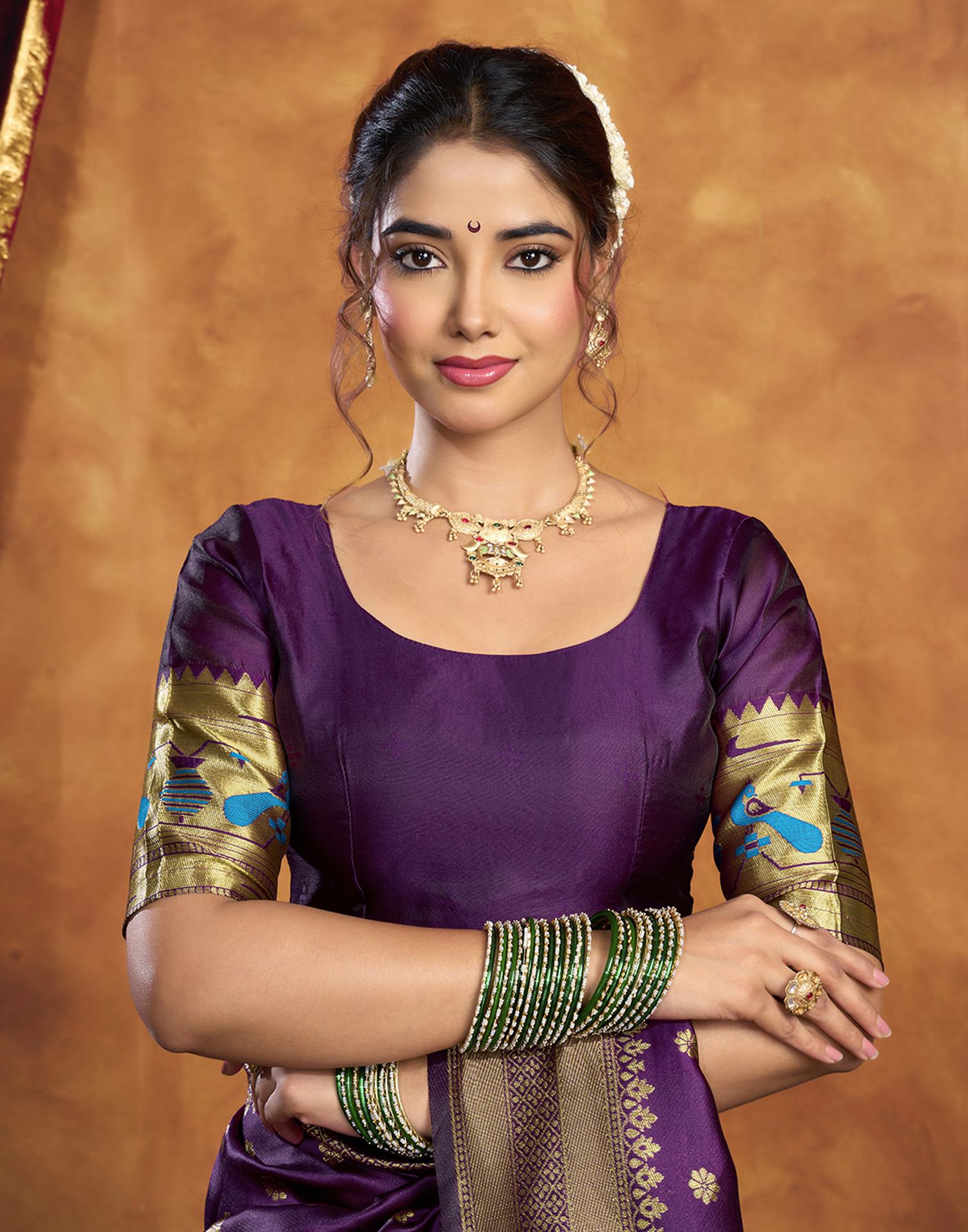 Purple Silk Woven Paithani Saree