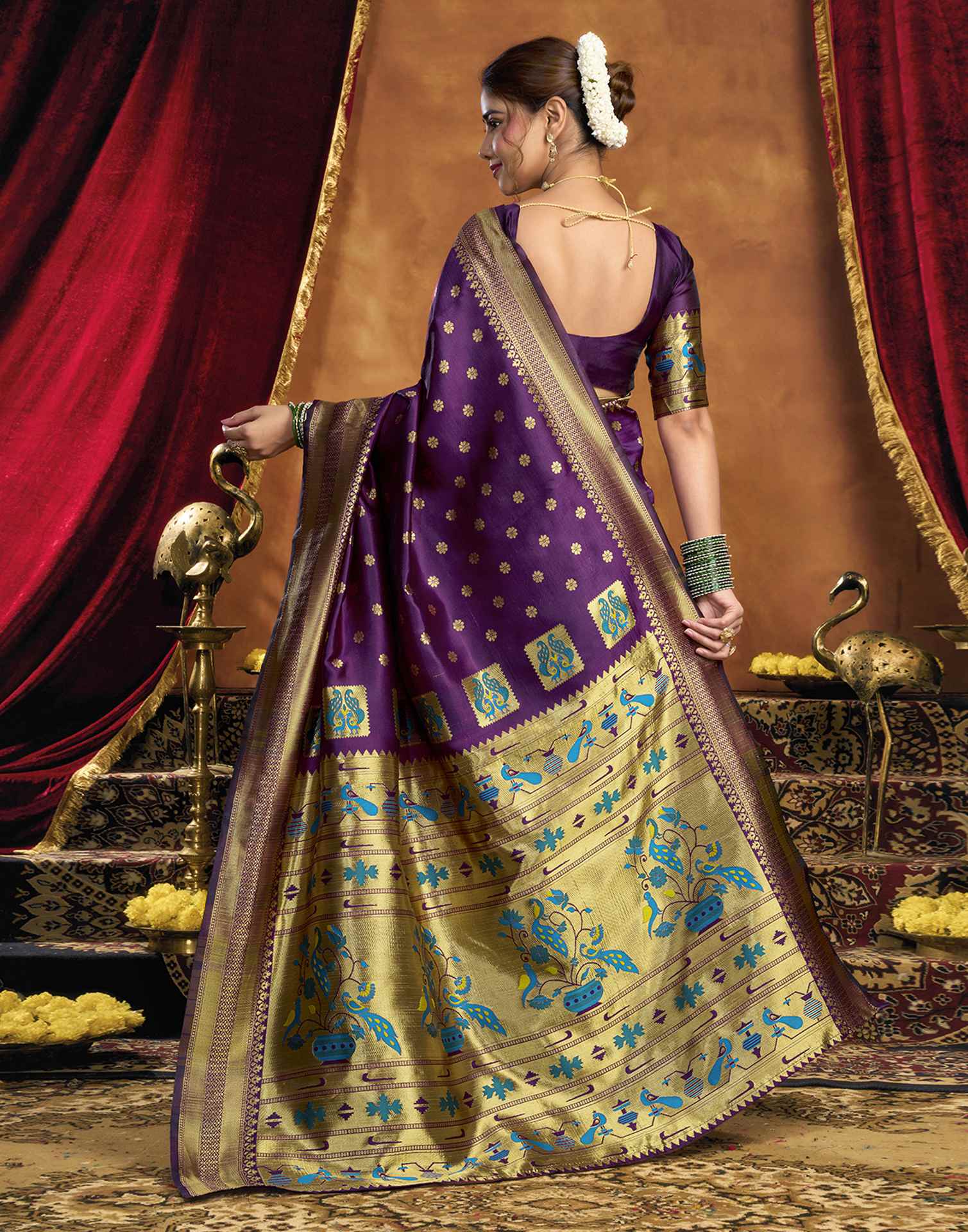 Purple Silk Woven Paithani Saree