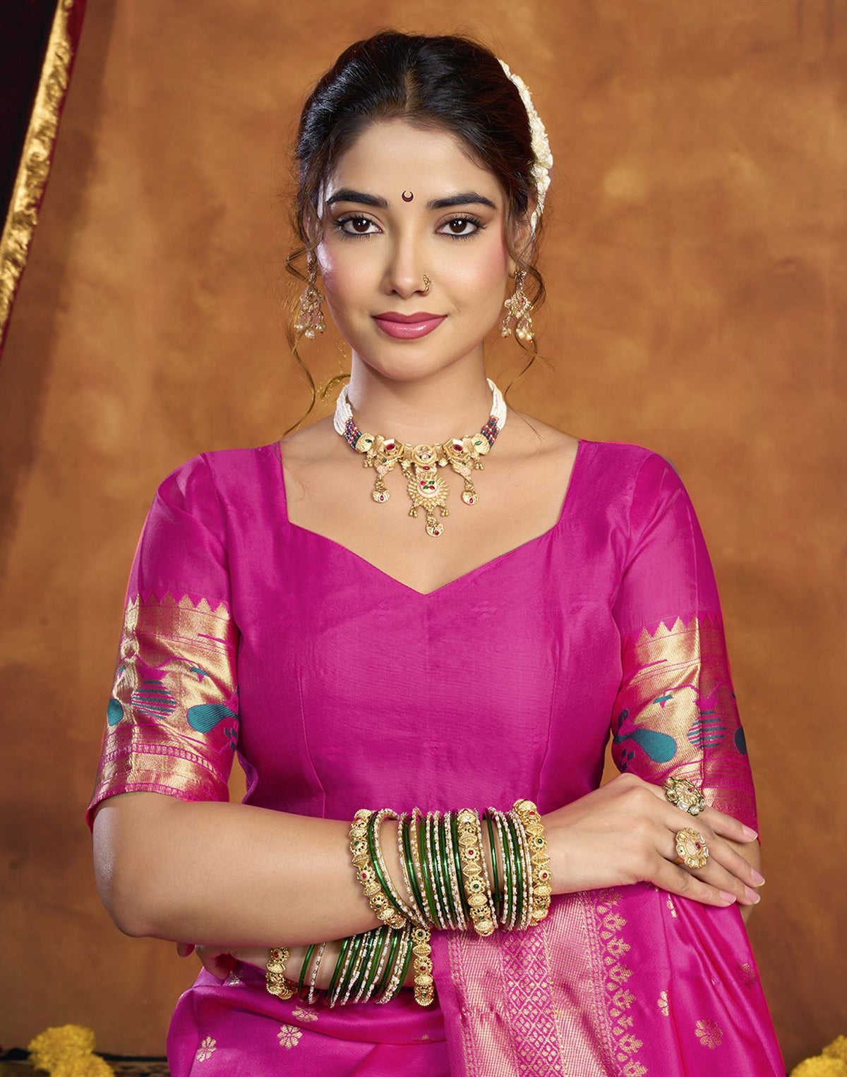 Pink Silk Woven Paithani Saree